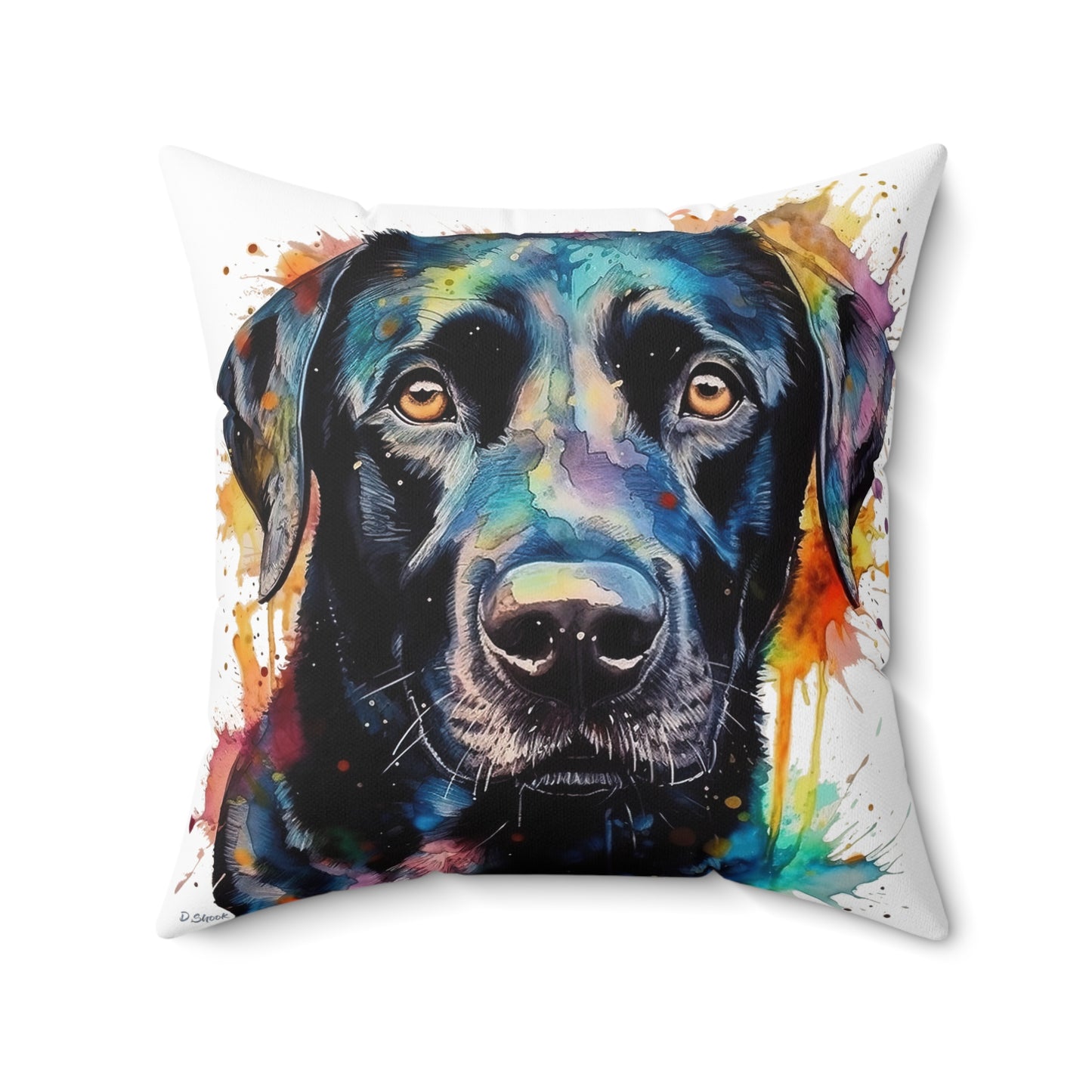 Black Lab 1 Spun Polyester Square Pillow
