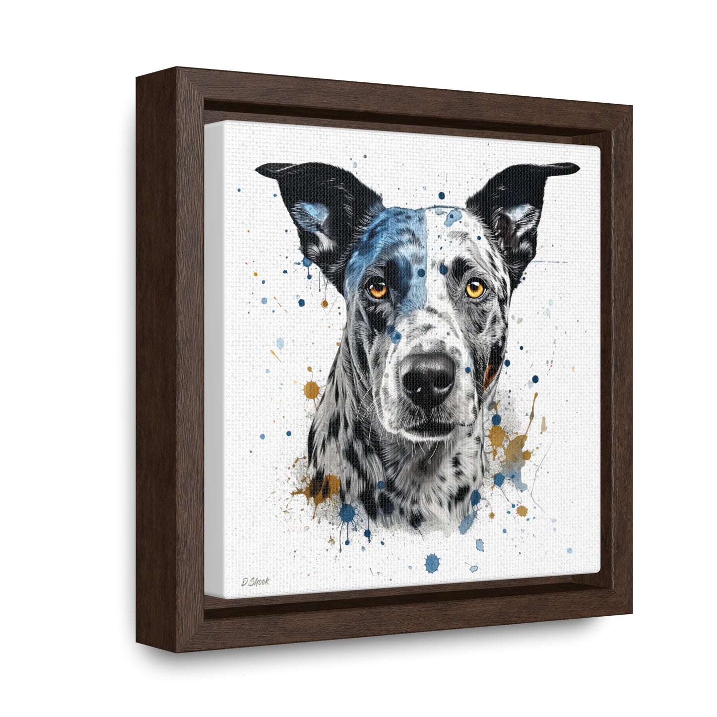 Blue Heeler 4 Gallery Canvas Wraps, Square Frame