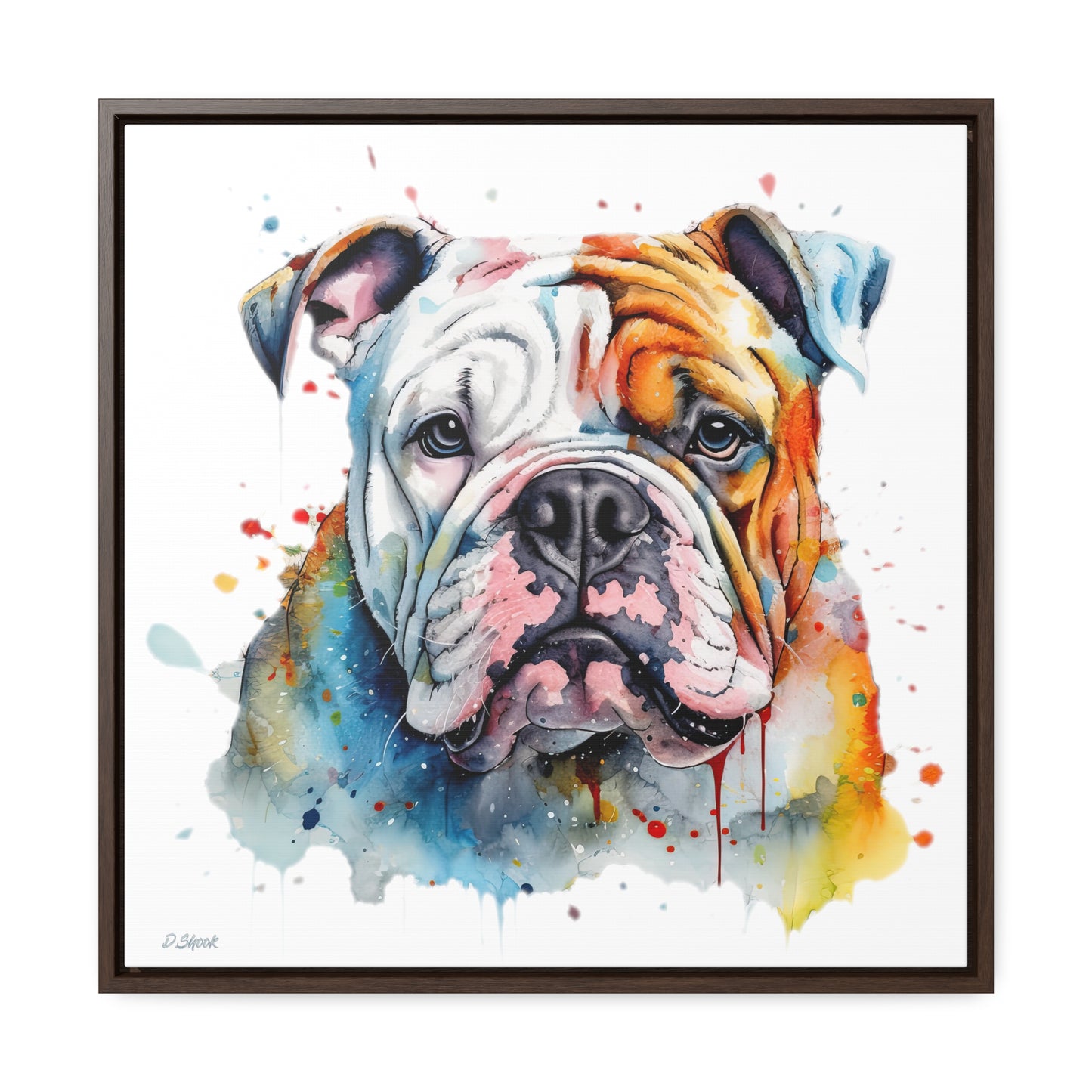 bulldog 3 Gallery Canvas Wraps, Square Frame