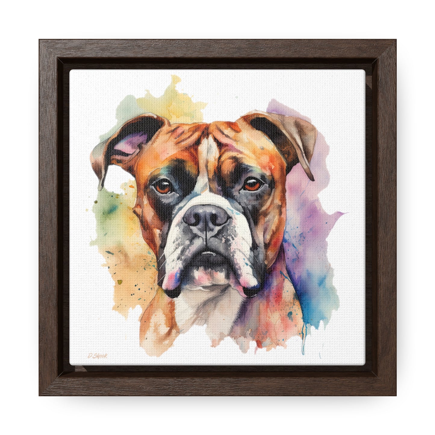Boxer 2 Gallery Canvas Wraps, Square Frame