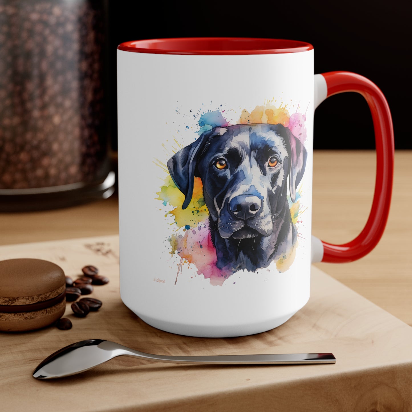 Black Lab 4 Accent Mugs
