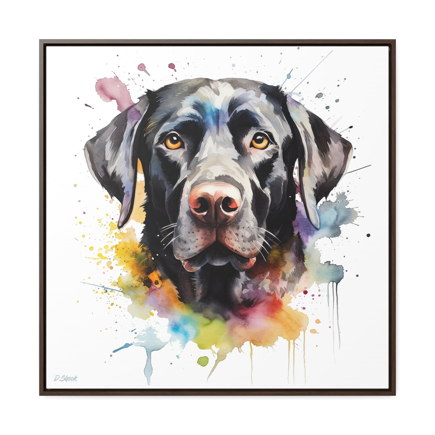 Black Lab 6 Gallery Canvas Wraps, Square Frame