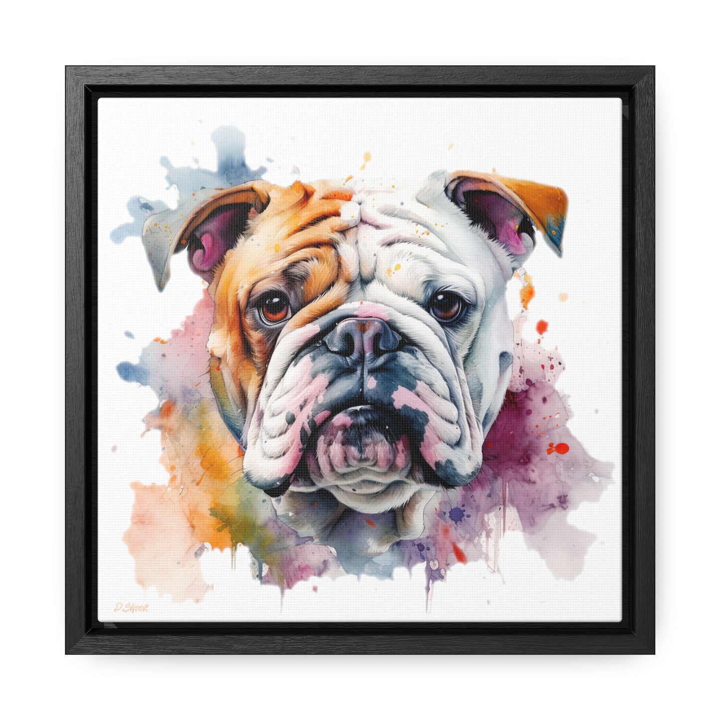 bulldog 1 Gallery Canvas Wraps, Square Frame