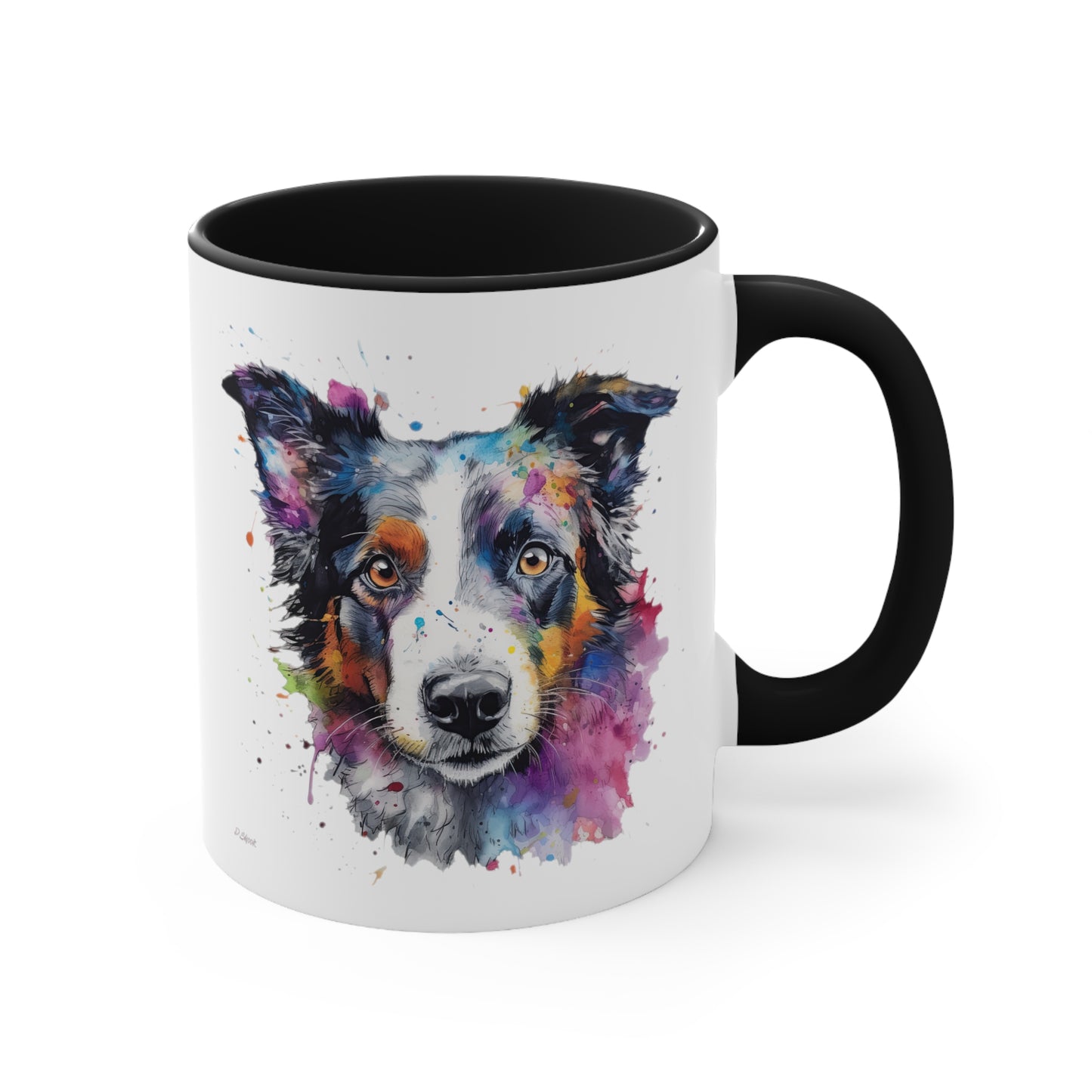 Border Collie 1 Accent Mugs