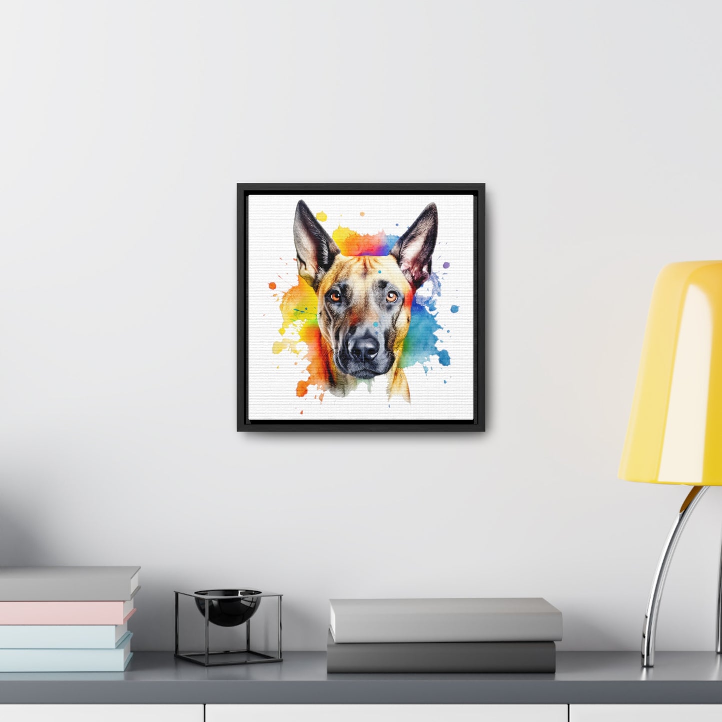 Belgium Malinois 3 Gallery Canvas Wraps, Square Frame