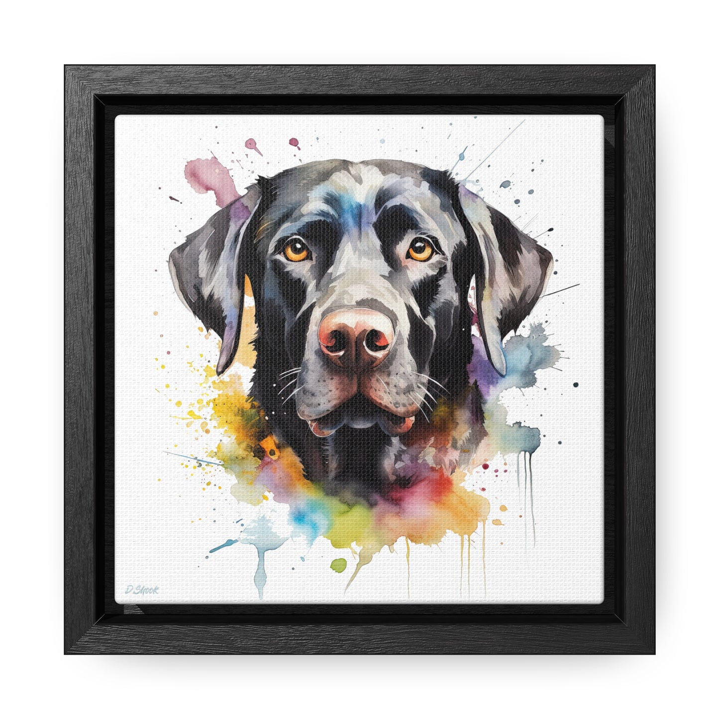 Black Lab 6 Gallery Canvas Wraps, Square Frame