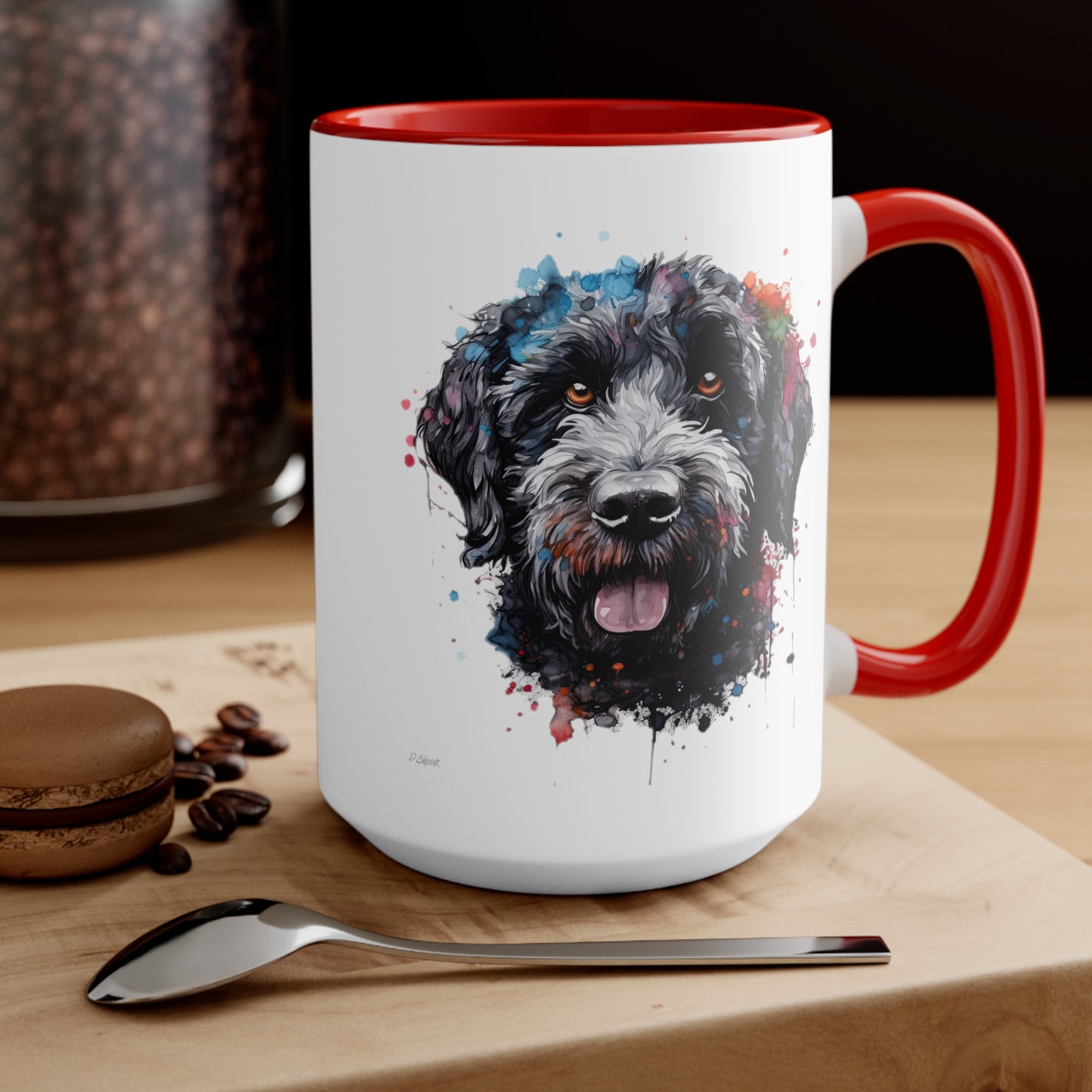 Portuguese Water Dog 4 Accent Mugs