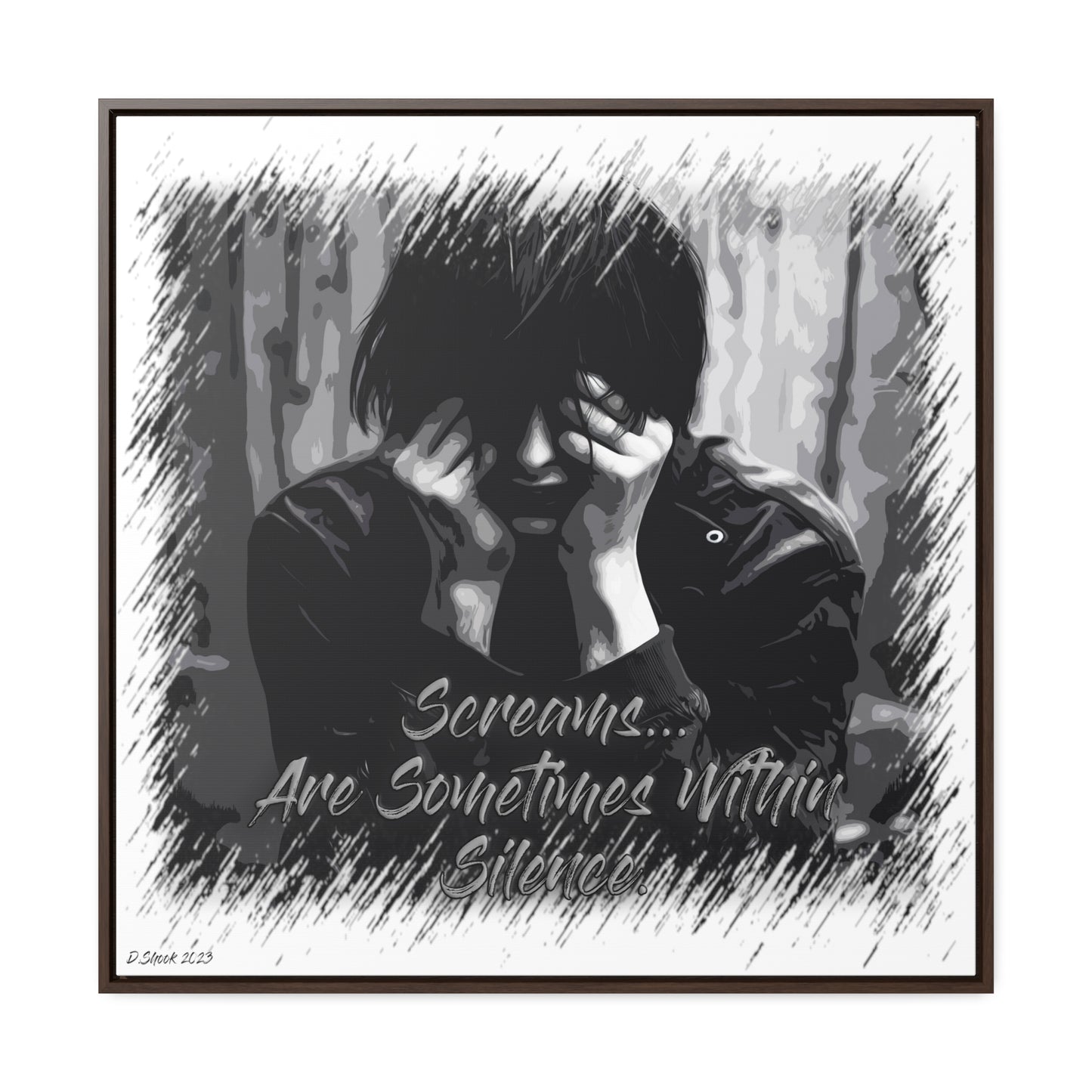 Print Title: Screams, Gallery Canvas Wraps, Square Frame