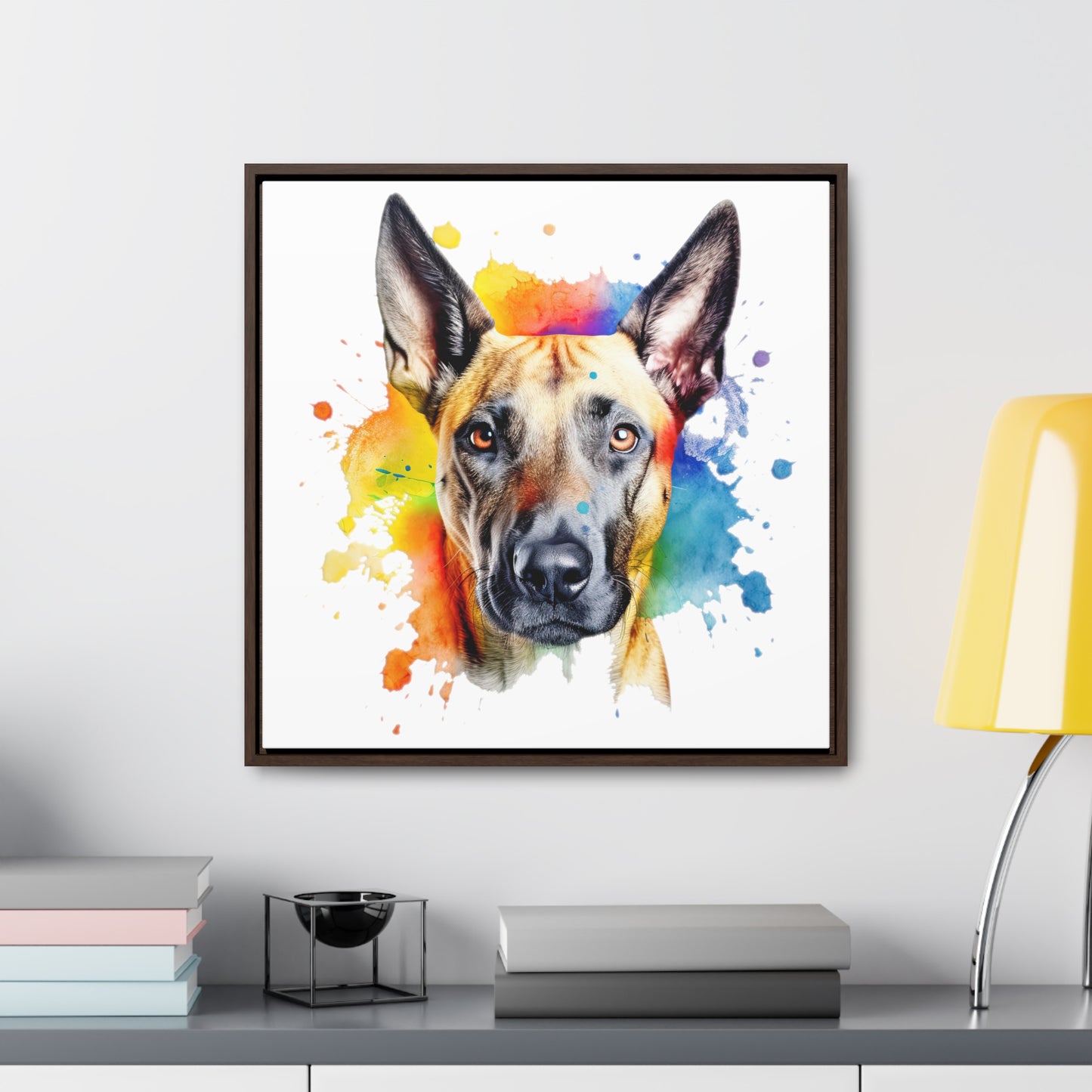 Belgium Malinois 3 Gallery Canvas Wraps, Square Frame