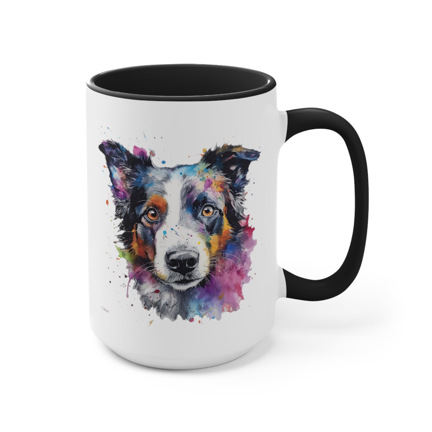 Border Collie 1 Accent Mugs