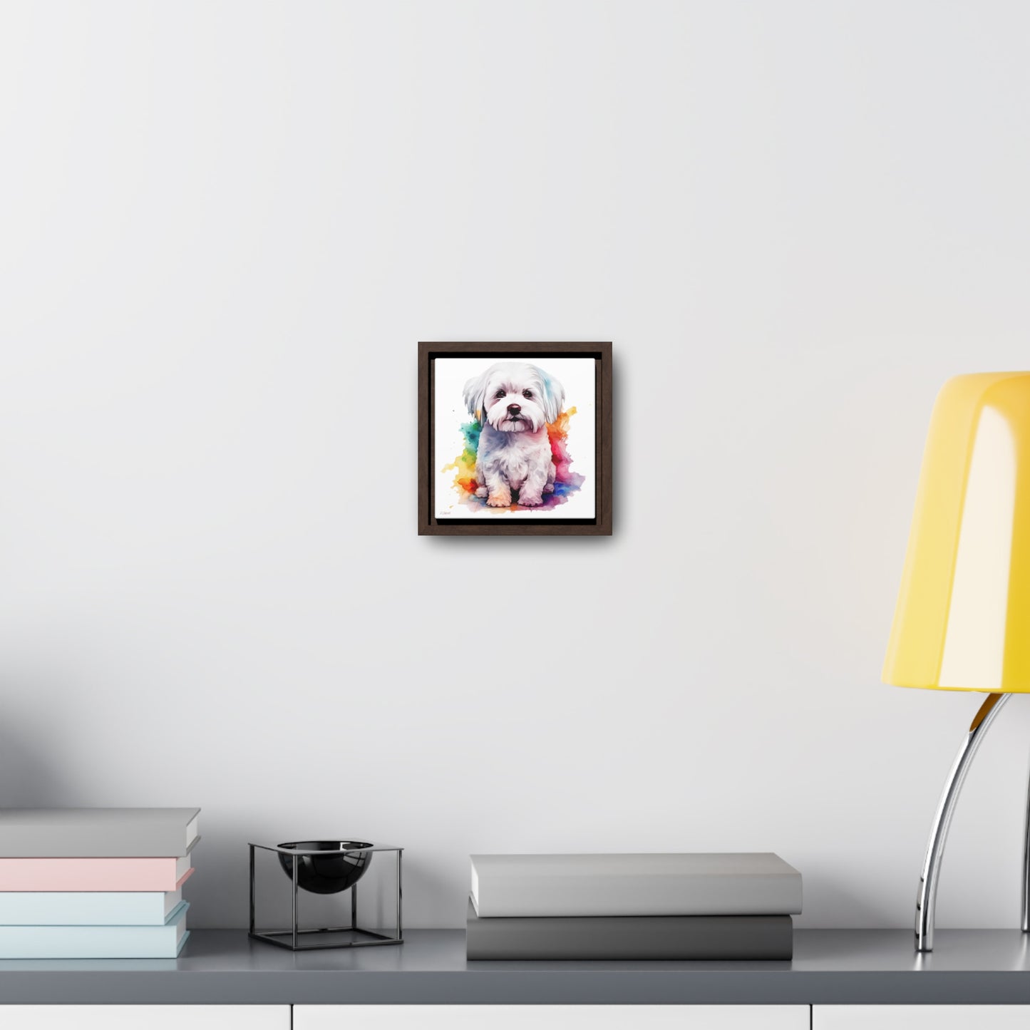 Maltese Dog 3 Gallery Canvas Wraps, Square Frame