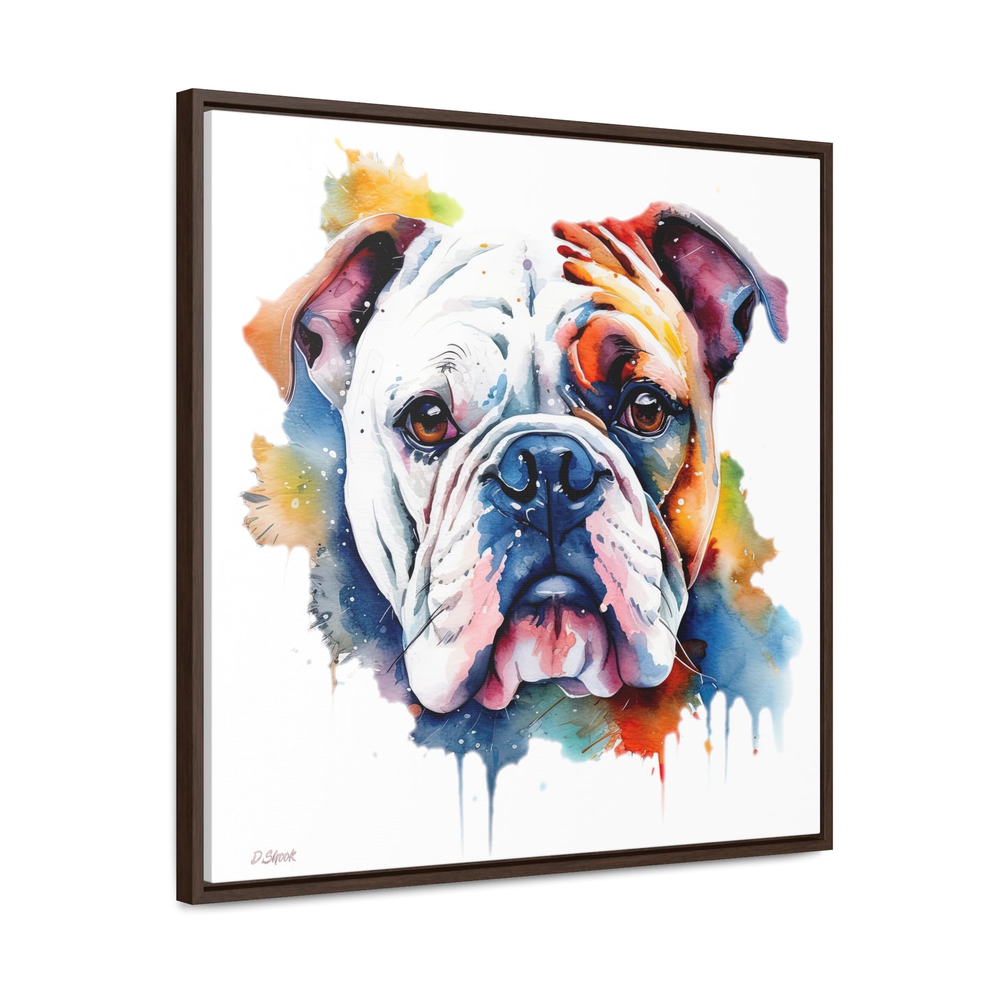 bulldog 4 Gallery Canvas Wraps, Square Frame