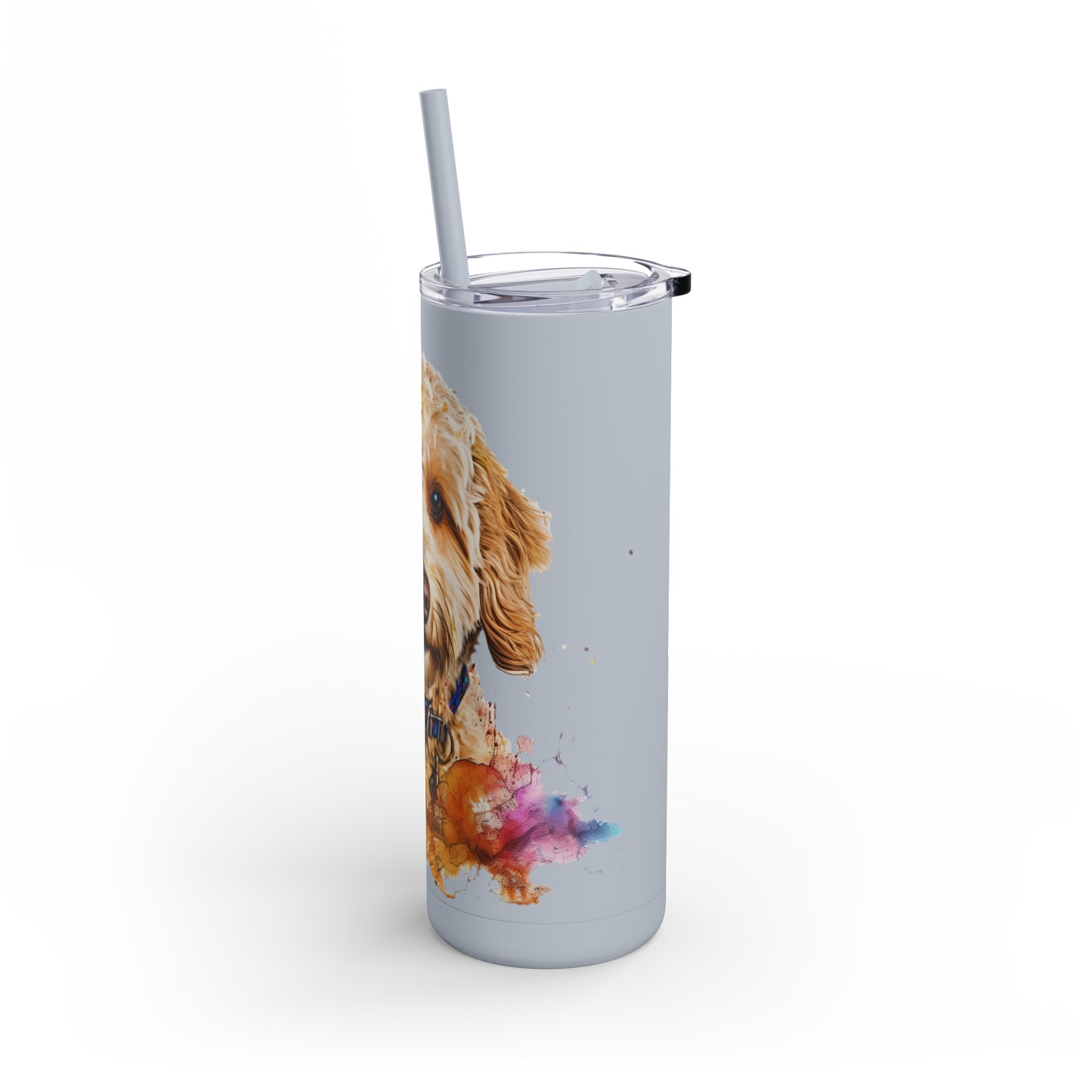Mini Golden Doodle 3 Maars Maker Skinny Matte Tumbler, 20oz