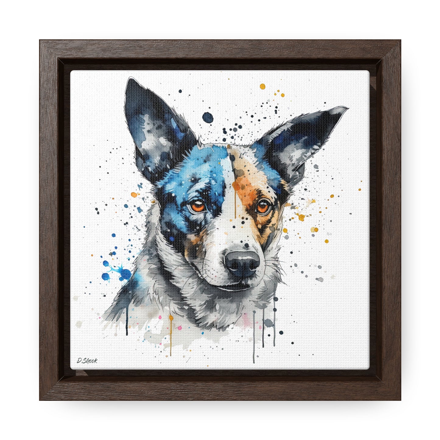 Blue Heeler 1 Gallery Canvas Wraps, Square Frame