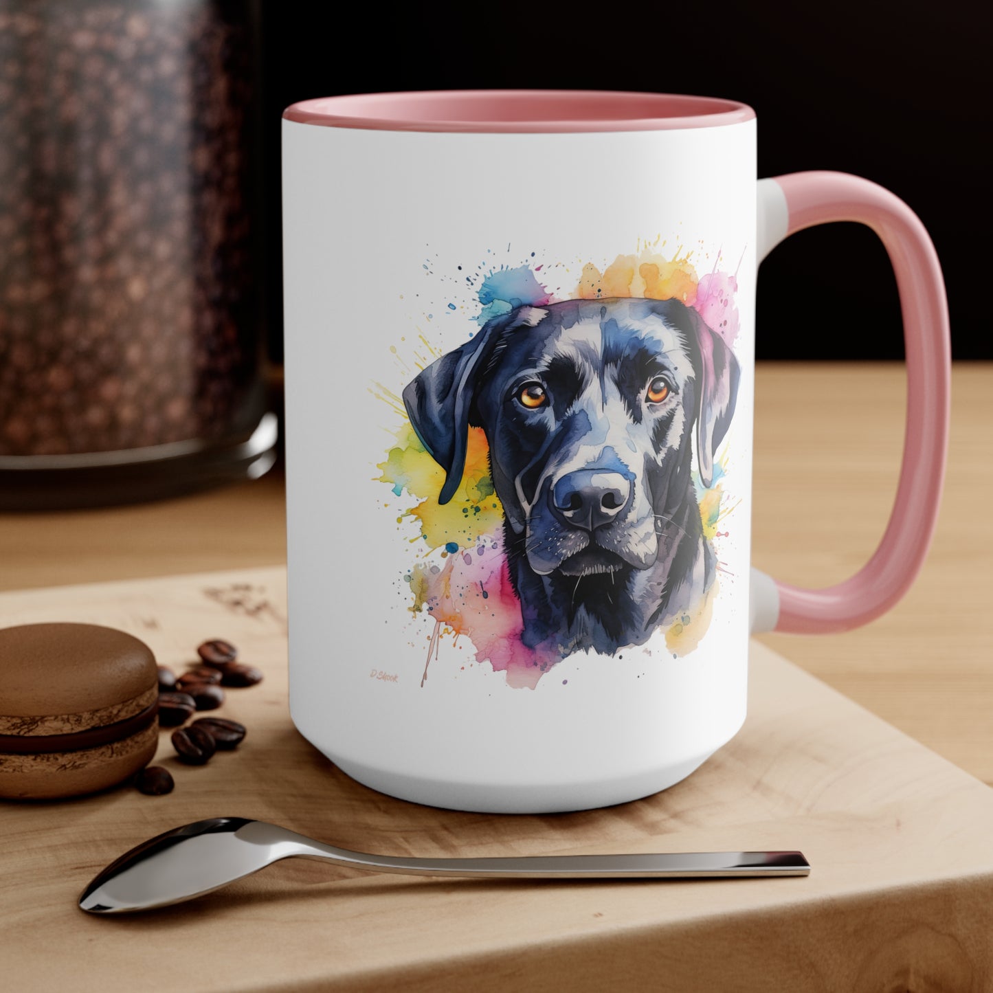 Black Lab 4 Accent Mugs