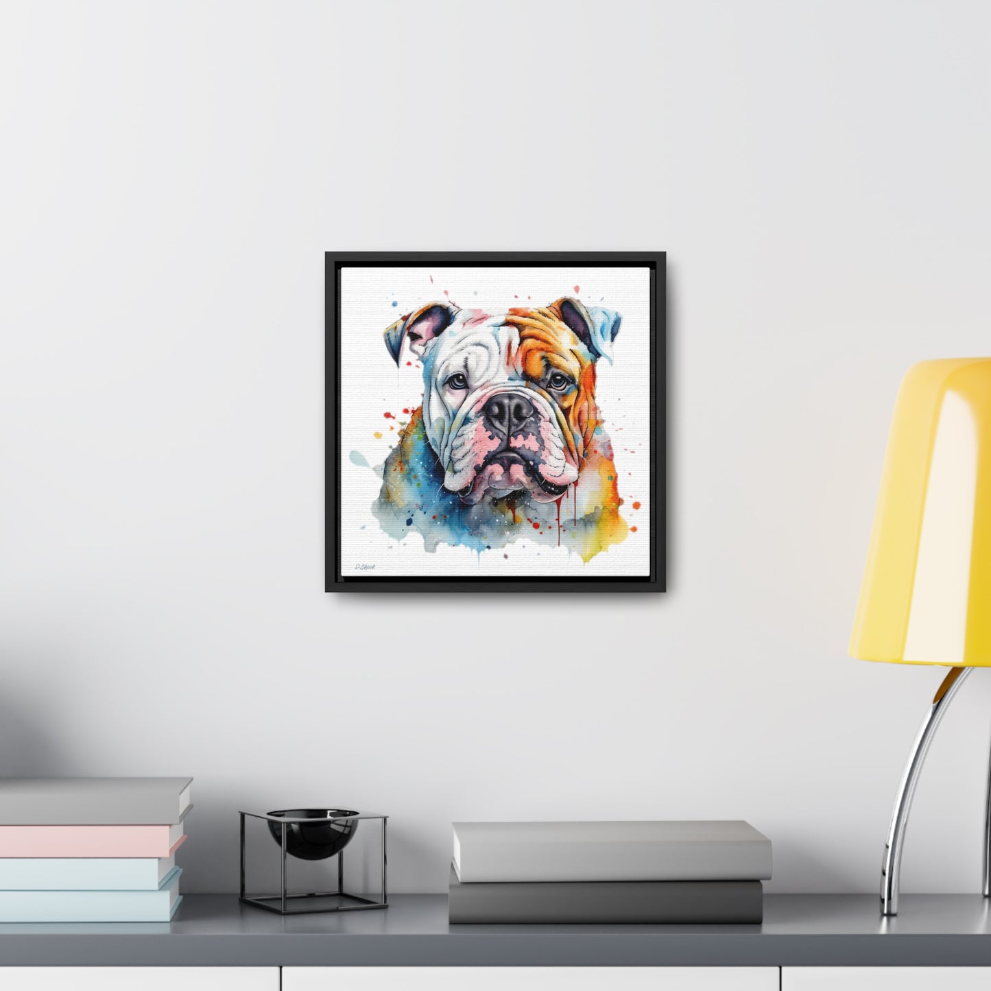 bulldog 3 Gallery Canvas Wraps, Square Frame