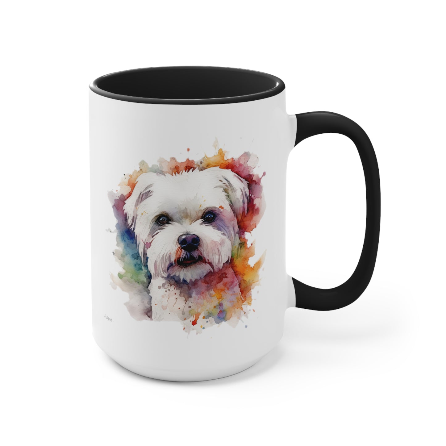 Maltese Dog 2 Accent Mugs