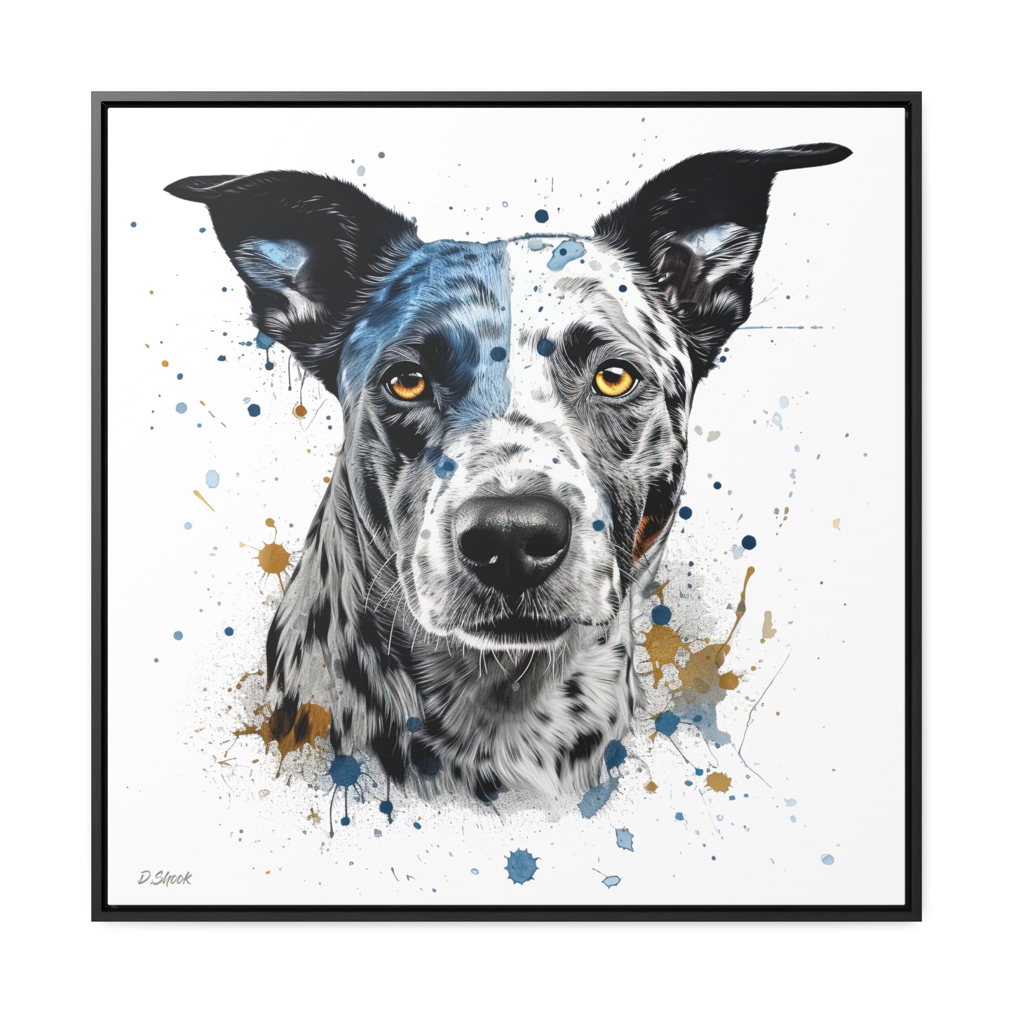 Blue Heeler 4 Gallery Canvas Wraps, Square Frame