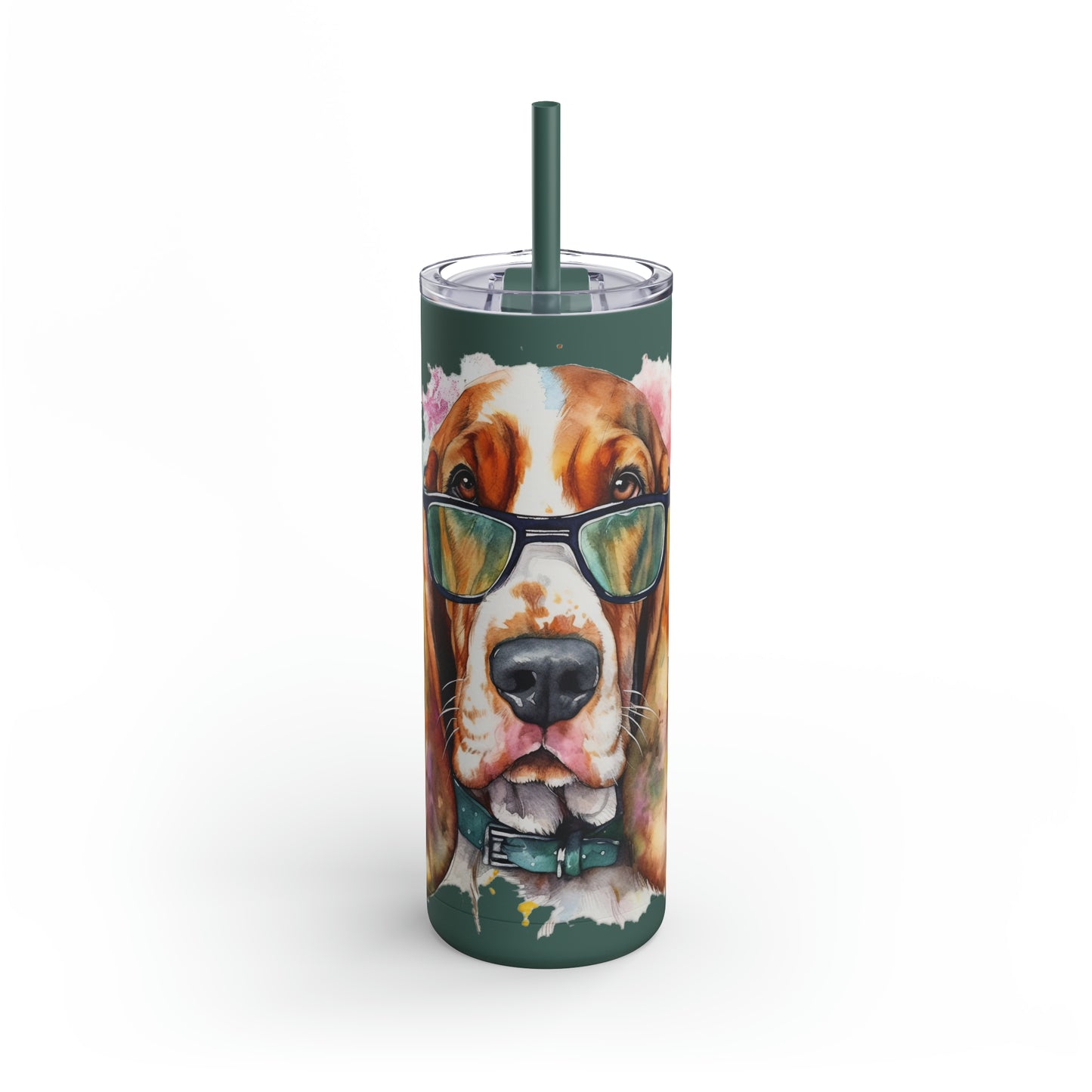 Basset Hound 6 Maars Maker Skinny Matte Tumbler, 20oz