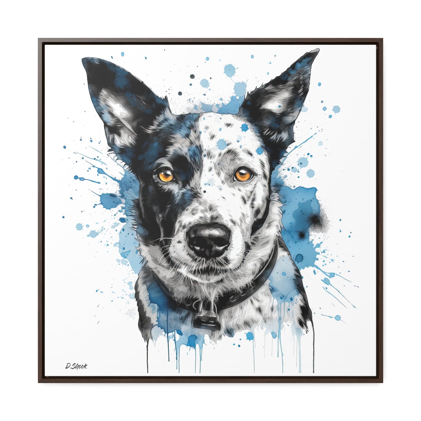 Blue Heeler 3 Gallery Canvas Wraps, Square Frame