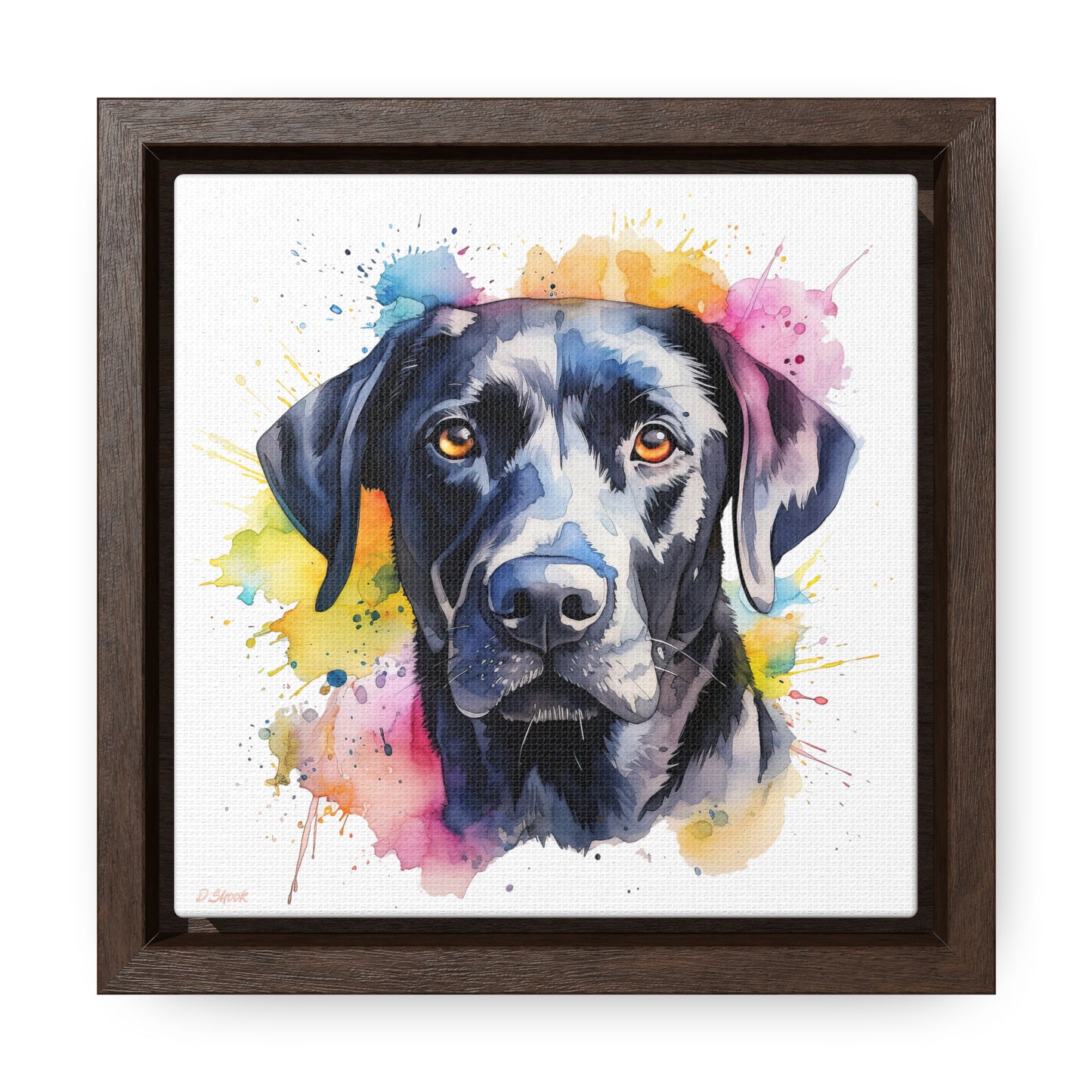 Black Lab 4 Gallery Canvas Wraps, Square Frame