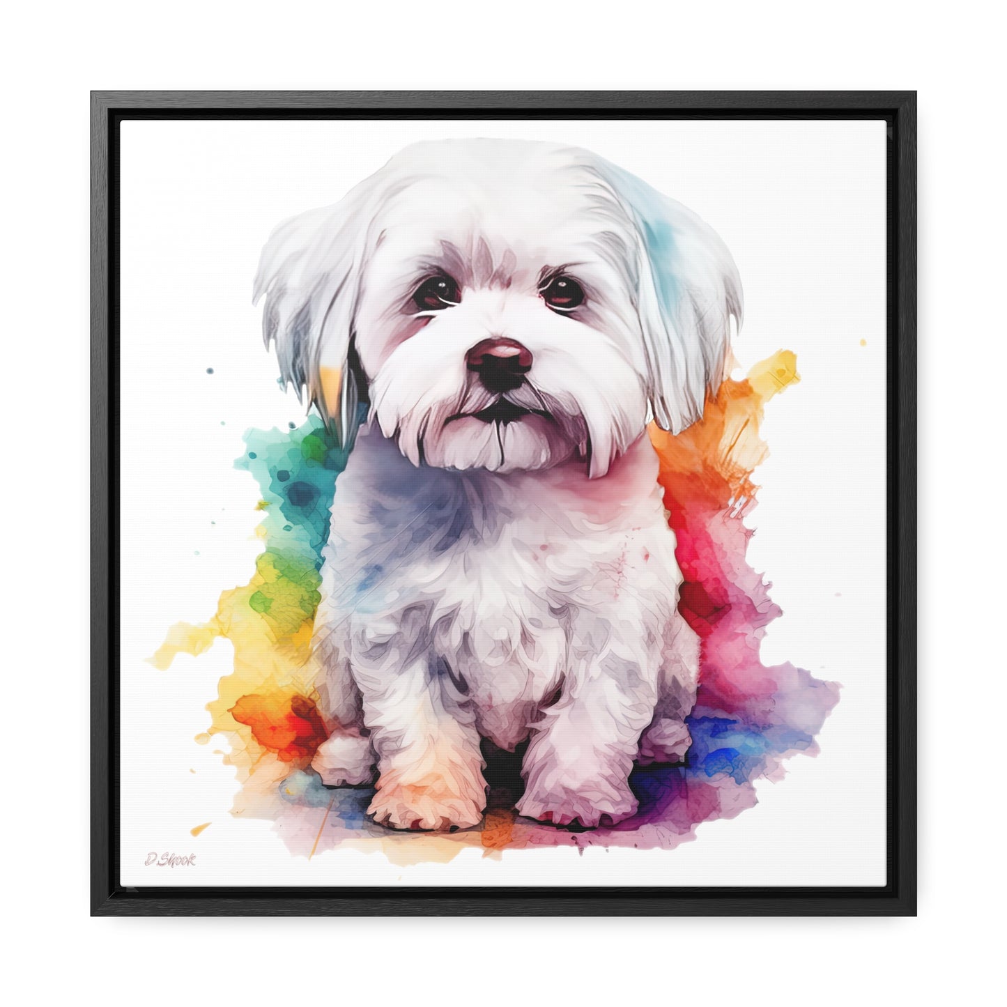 Maltese Dog 3 Gallery Canvas Wraps, Square Frame