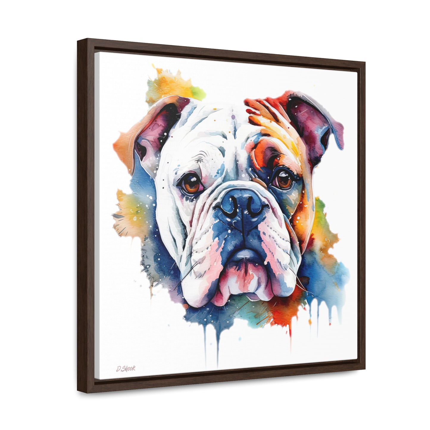bulldog 4 Gallery Canvas Wraps, Square Frame