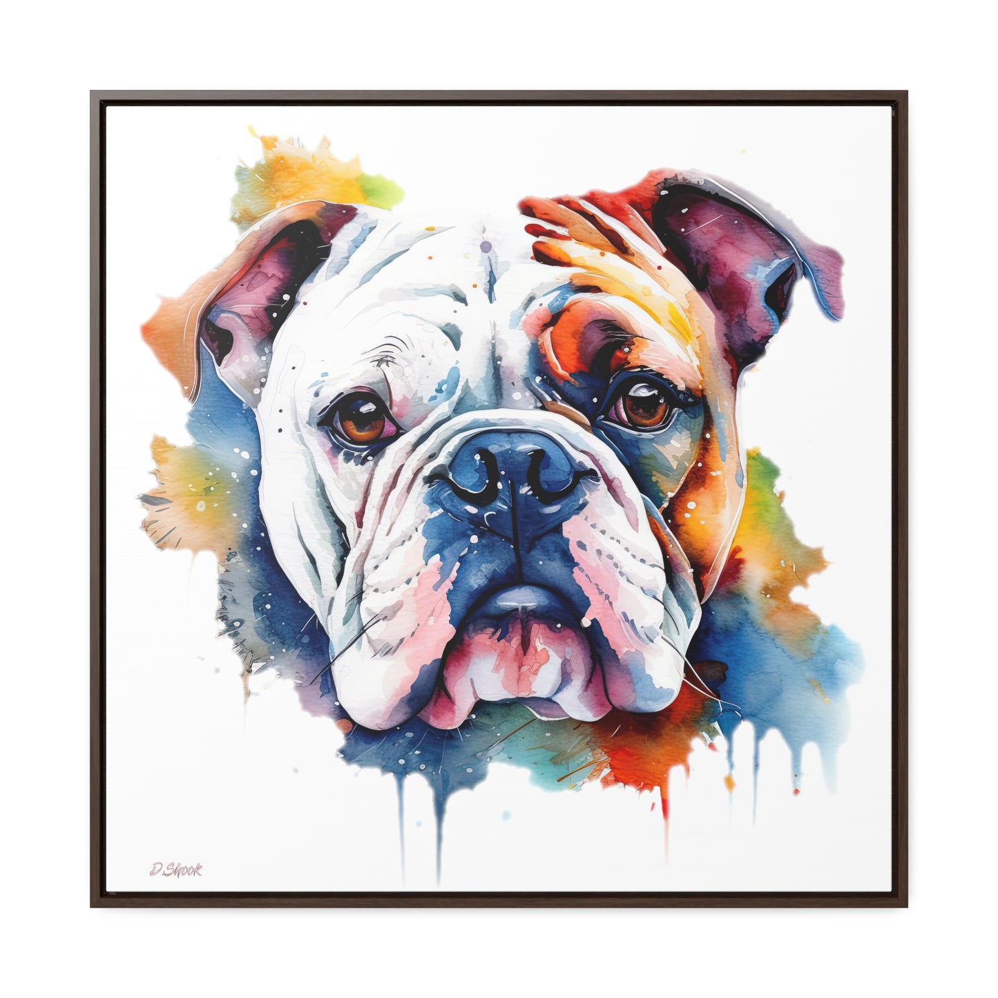 bulldog 4 Gallery Canvas Wraps, Square Frame