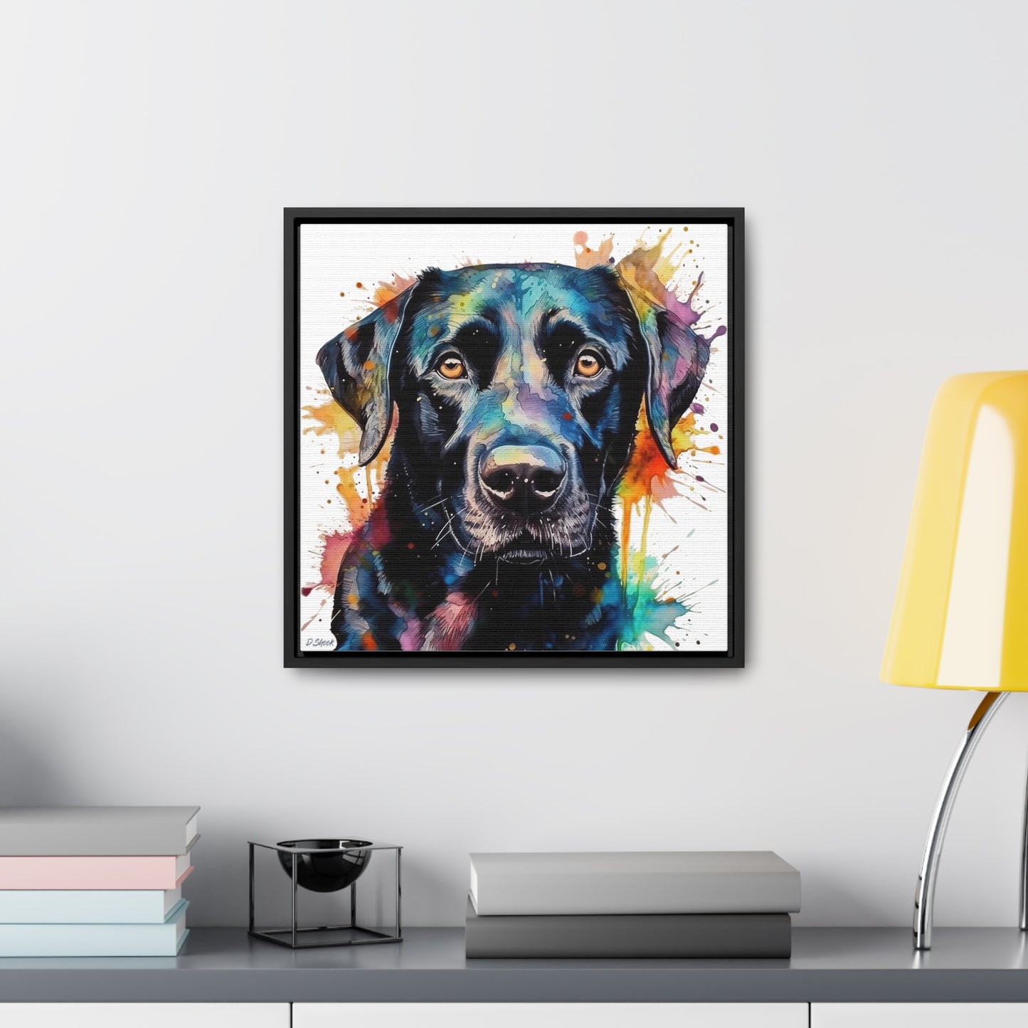 Black Lab 1 Gallery Canvas Wraps, Square Frame