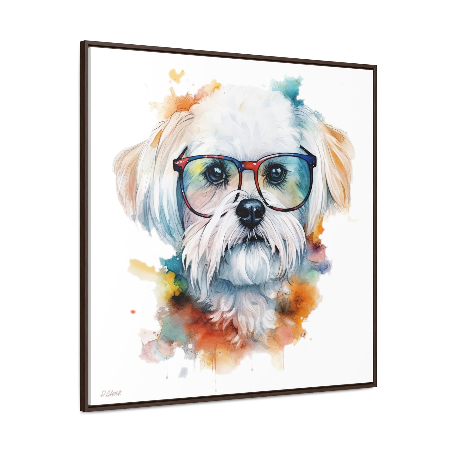 Maltese Dog 5 Gallery Canvas Wraps, Square Frame