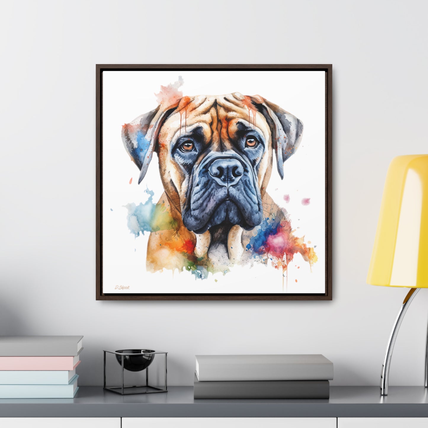 Bullmastiff 2 Gallery Canvas Wraps, Square Frame