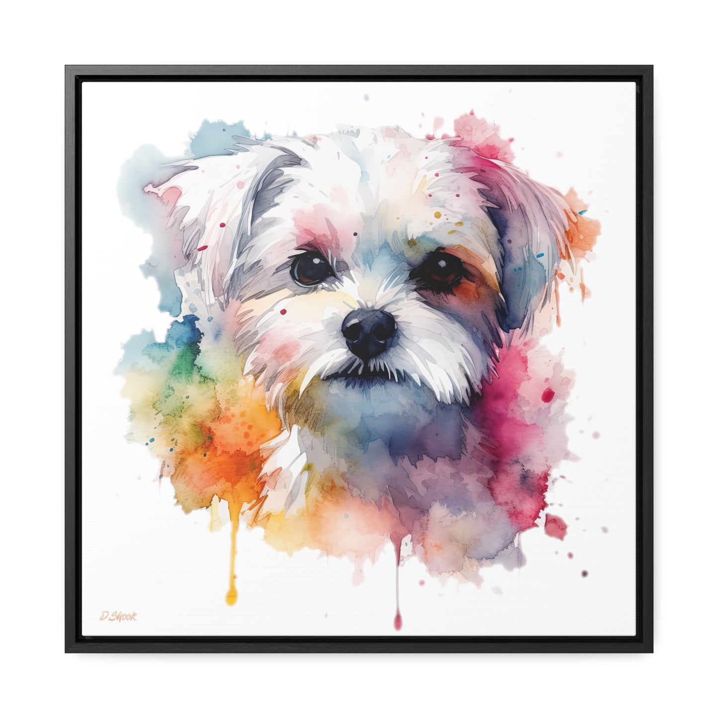 Maltese Dog 1 Gallery Canvas Wraps, Square Frame