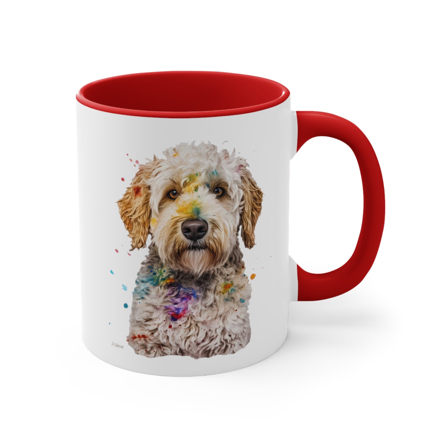 Mini Golden Doodle 2 Accent Mugs