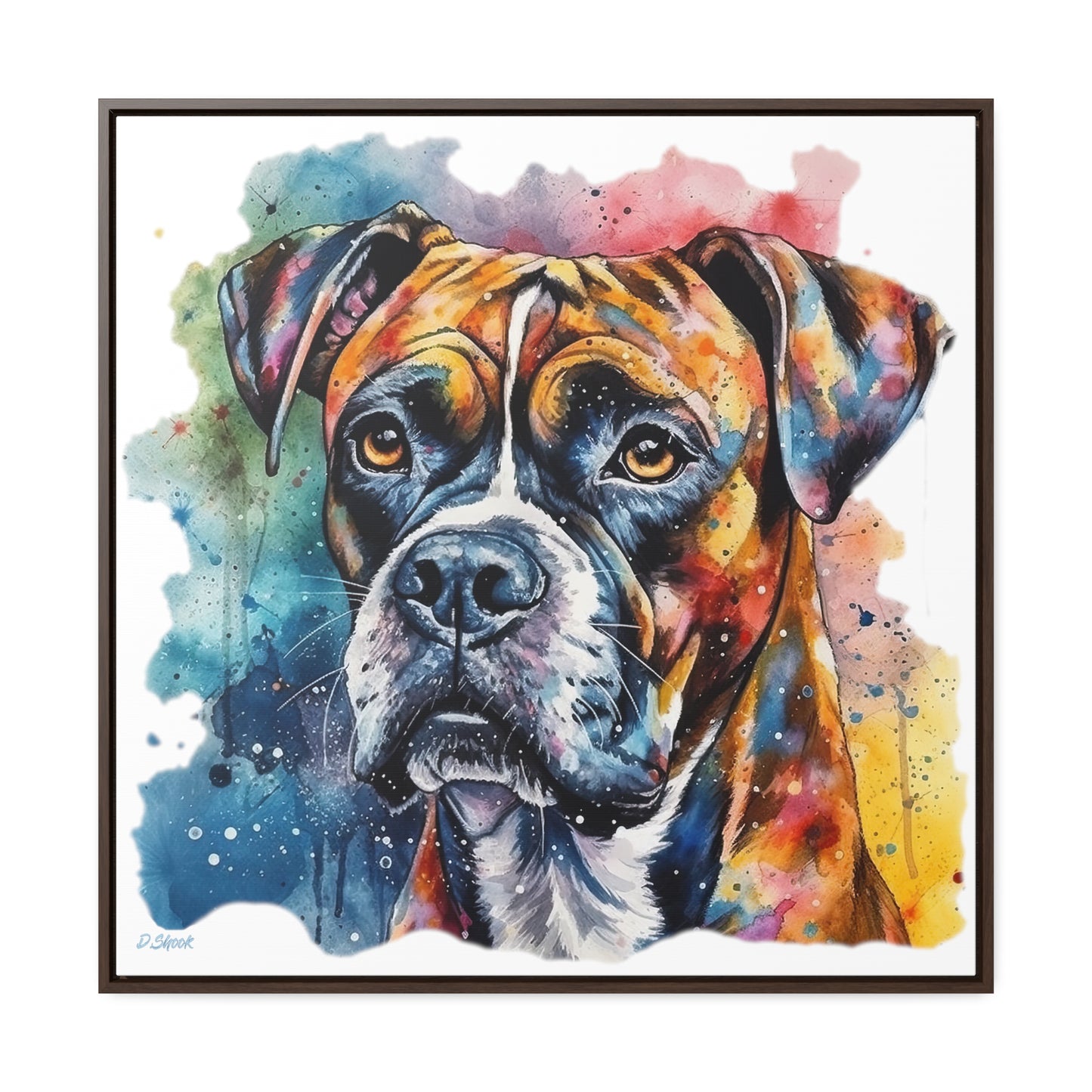 Boxer 3 Gallery Canvas Wraps, Square Frame