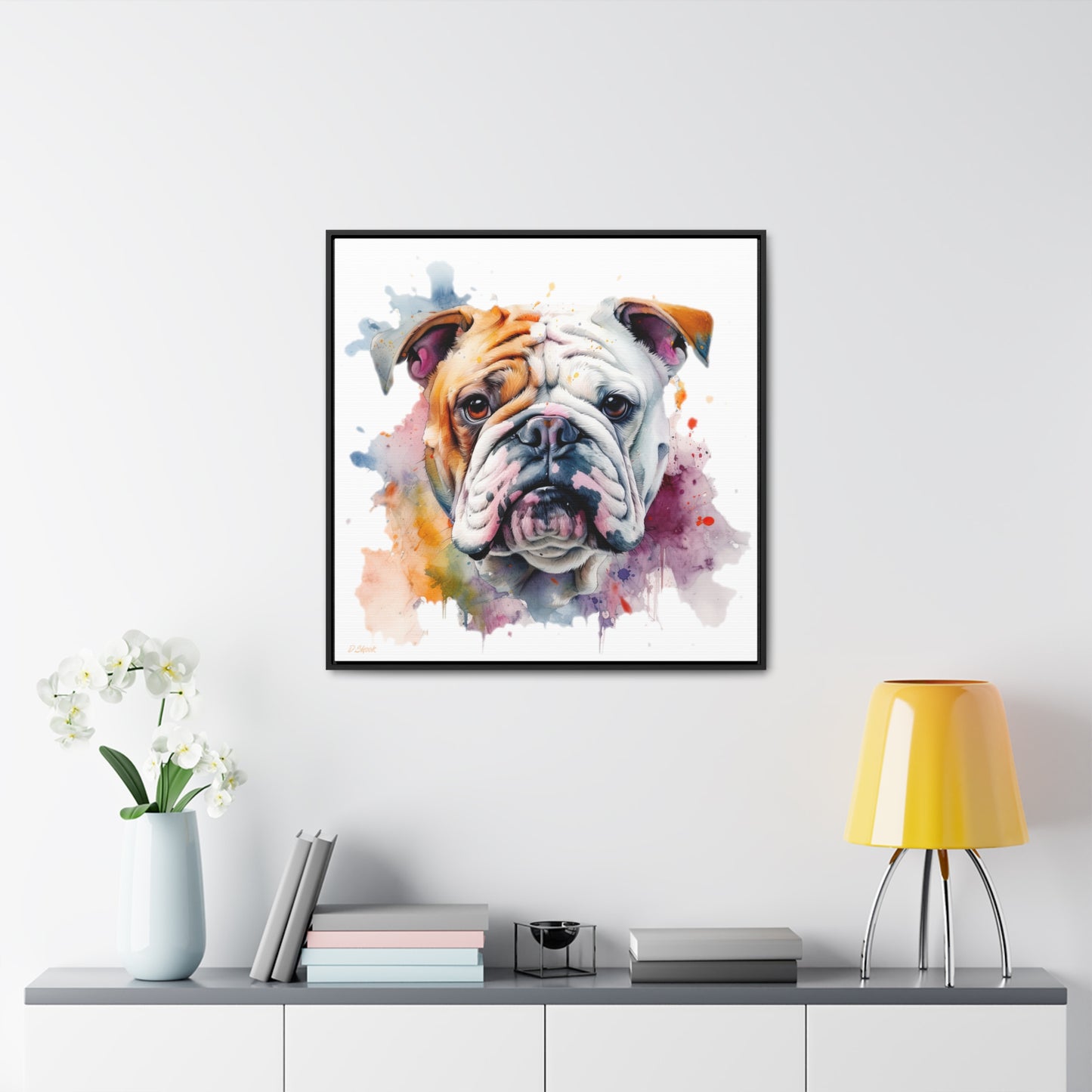 bulldog 1 Gallery Canvas Wraps, Square Frame