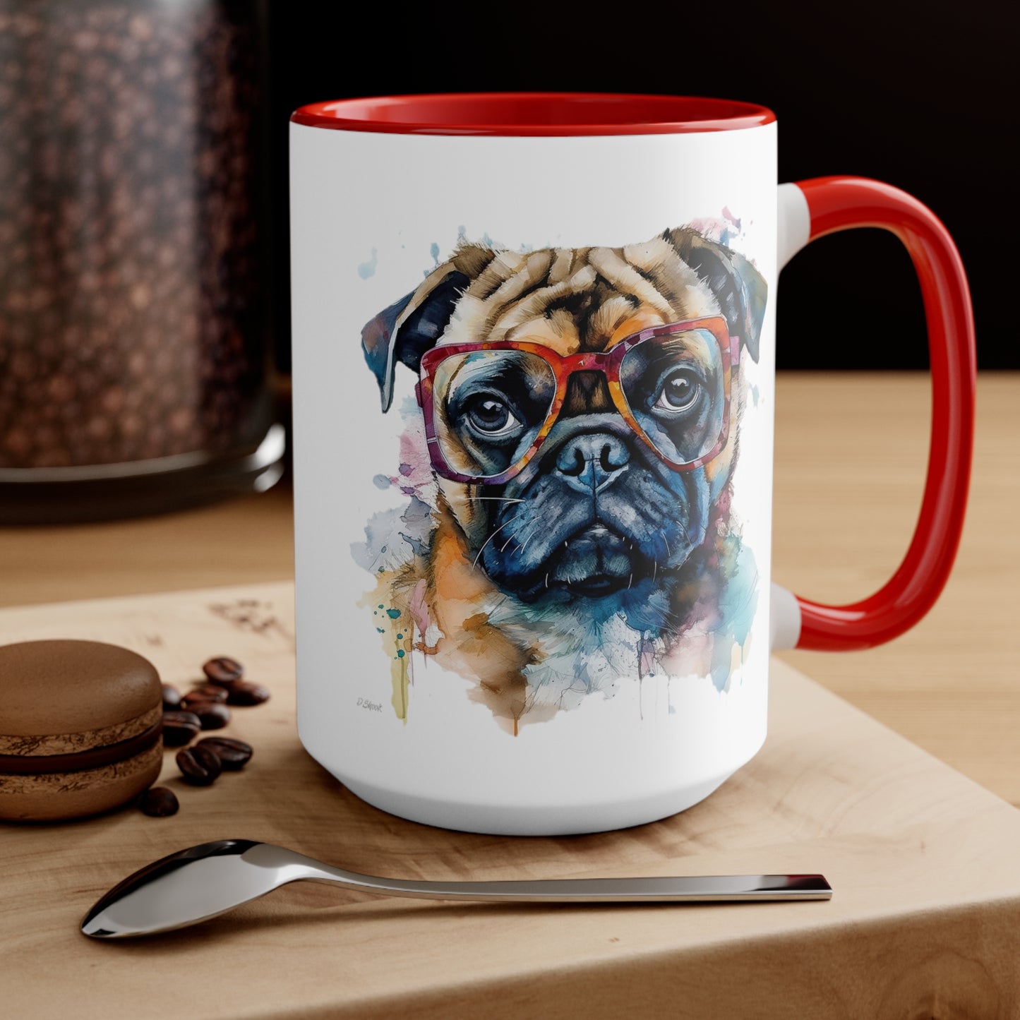 Pug 6 Accent Mugs