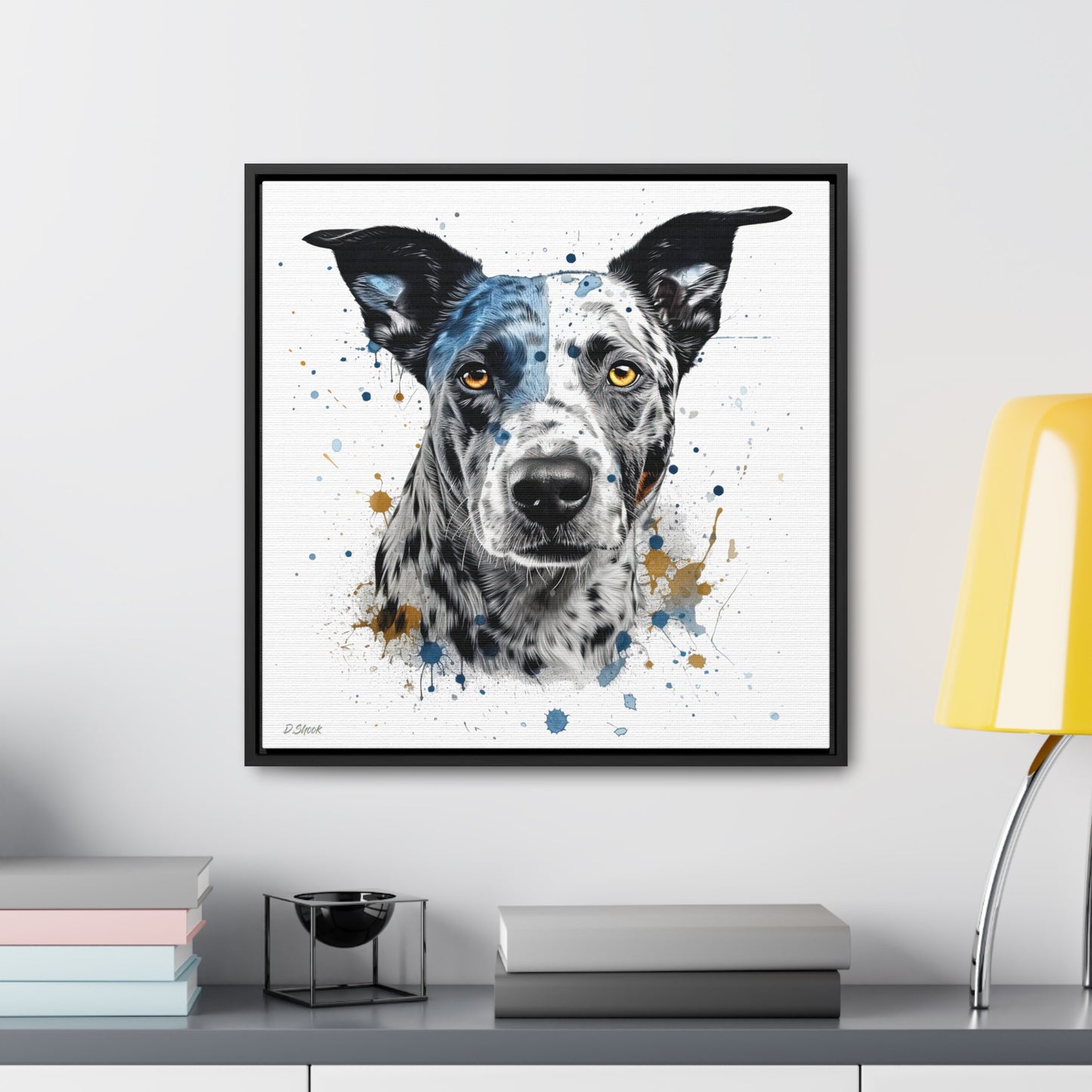 Blue Heeler 4 Gallery Canvas Wraps, Square Frame