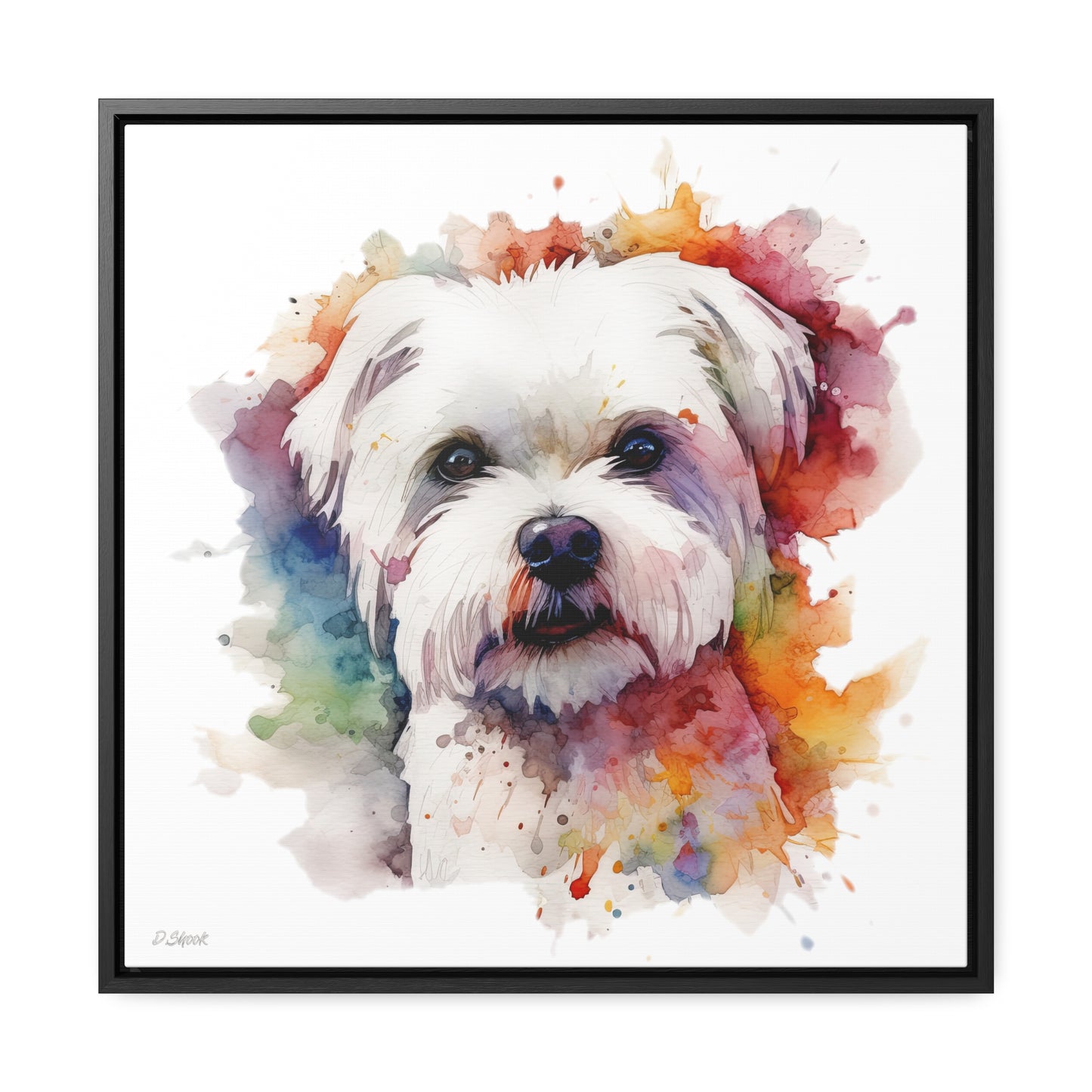 Maltese Dog 2 Gallery Canvas Wraps, Square Frame