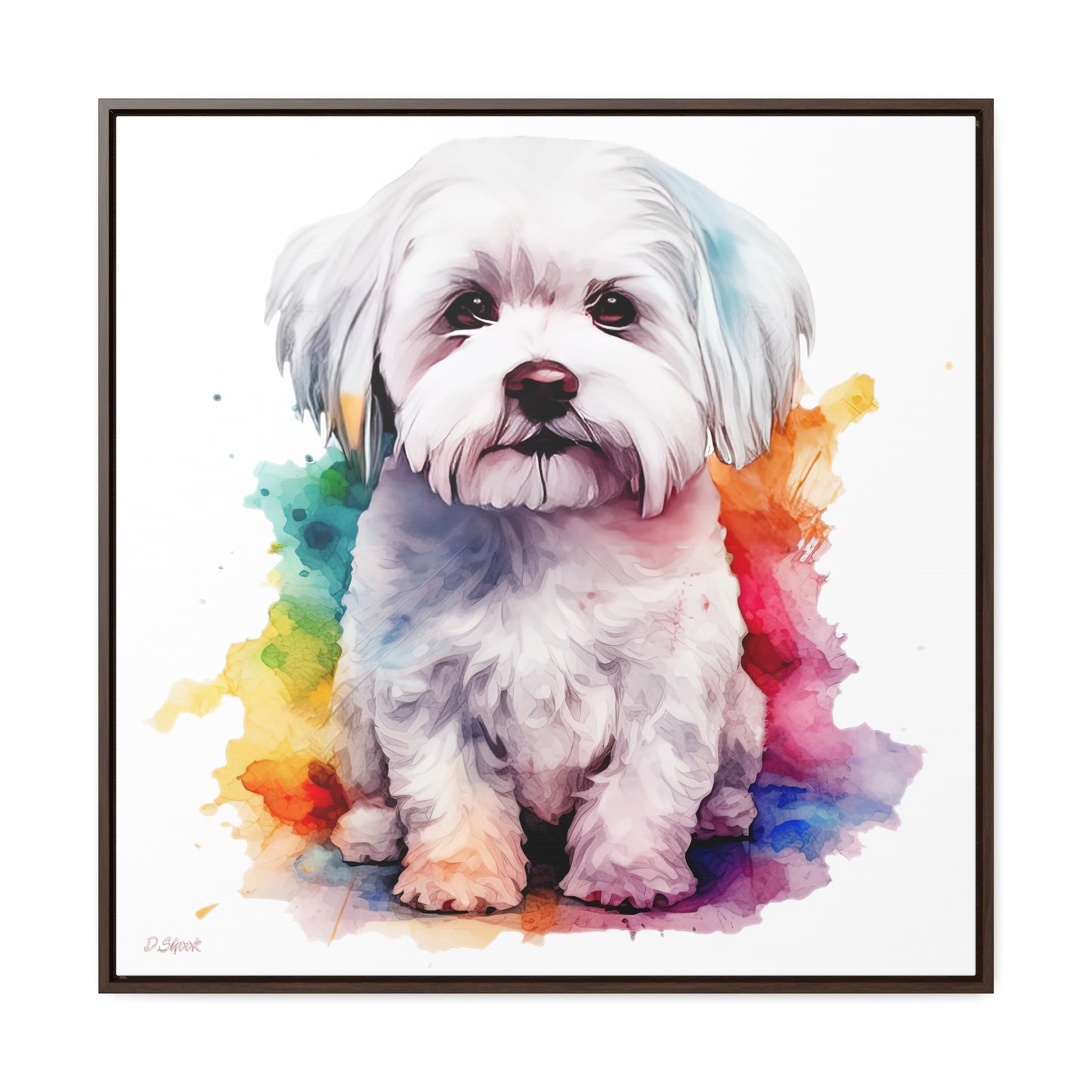 Maltese Dog 3 Gallery Canvas Wraps, Square Frame