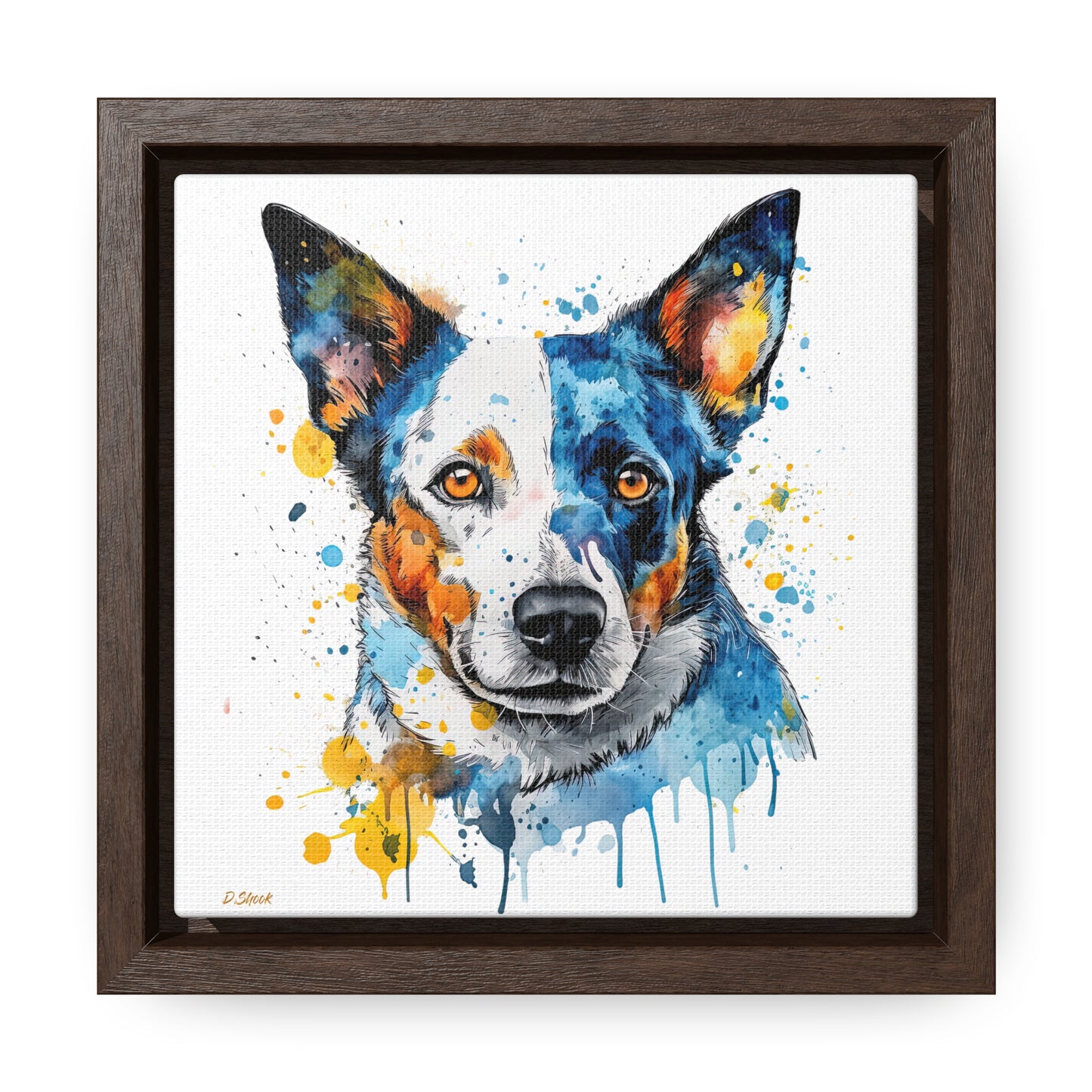 Blue Heeler 2 Gallery Canvas Wraps, Square Frame