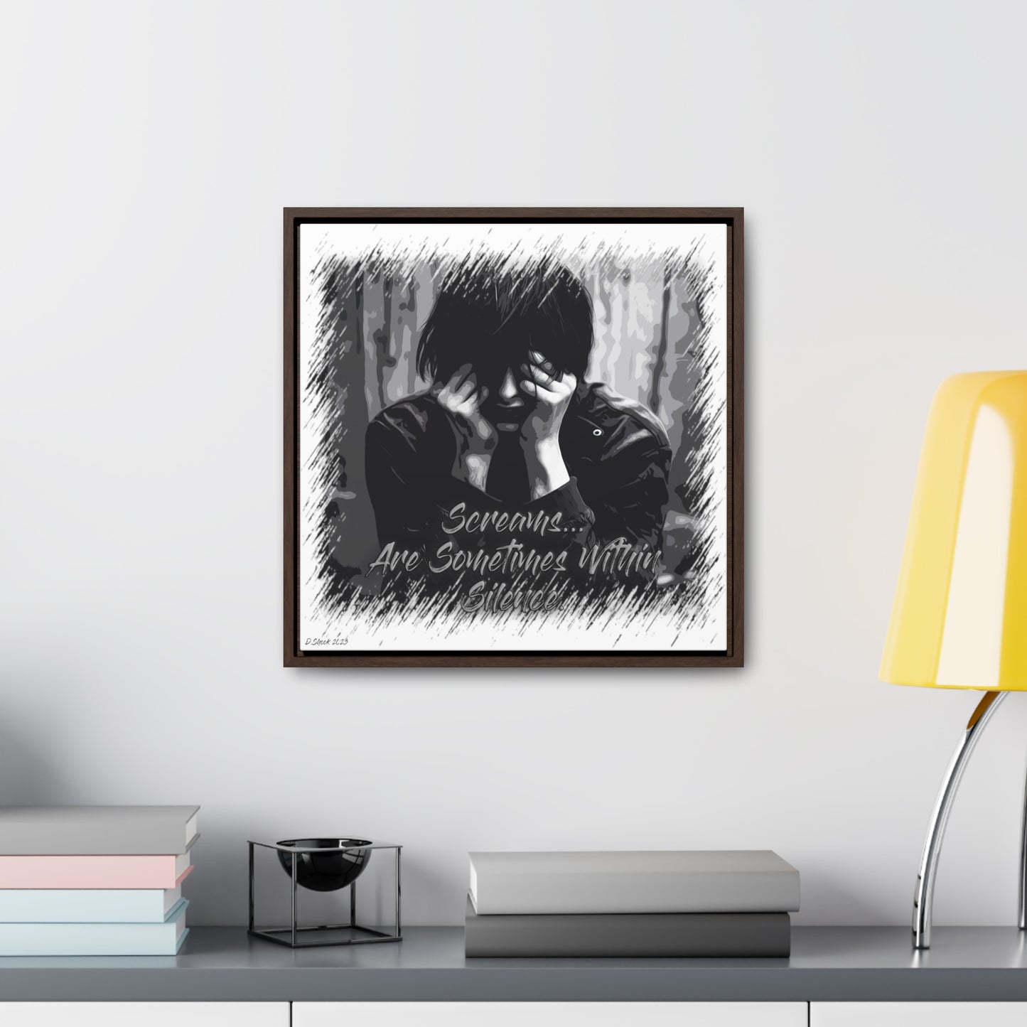 Print Title: Screams, Gallery Canvas Wraps, Square Frame