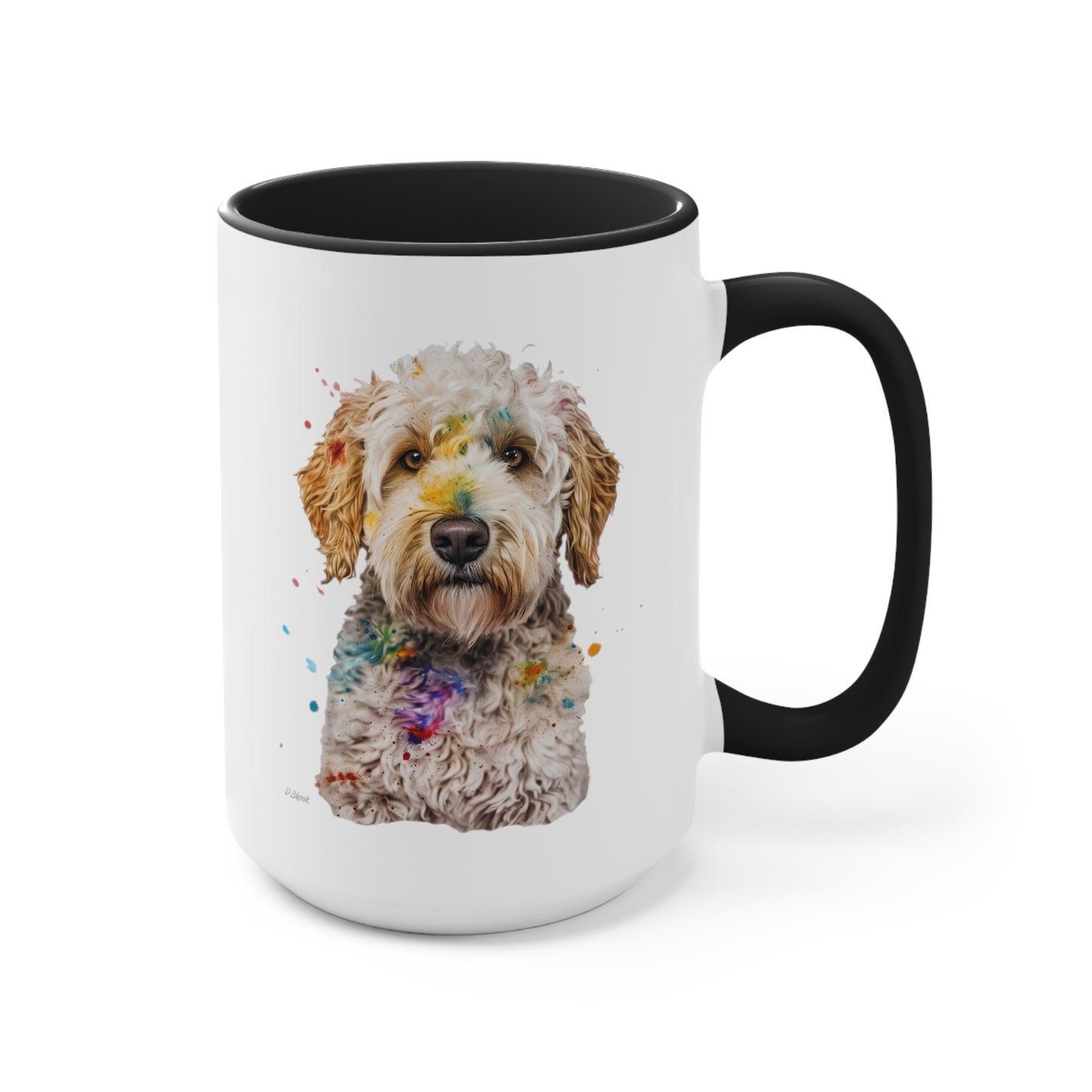 Mini Golden Doodle 2 Accent Mugs