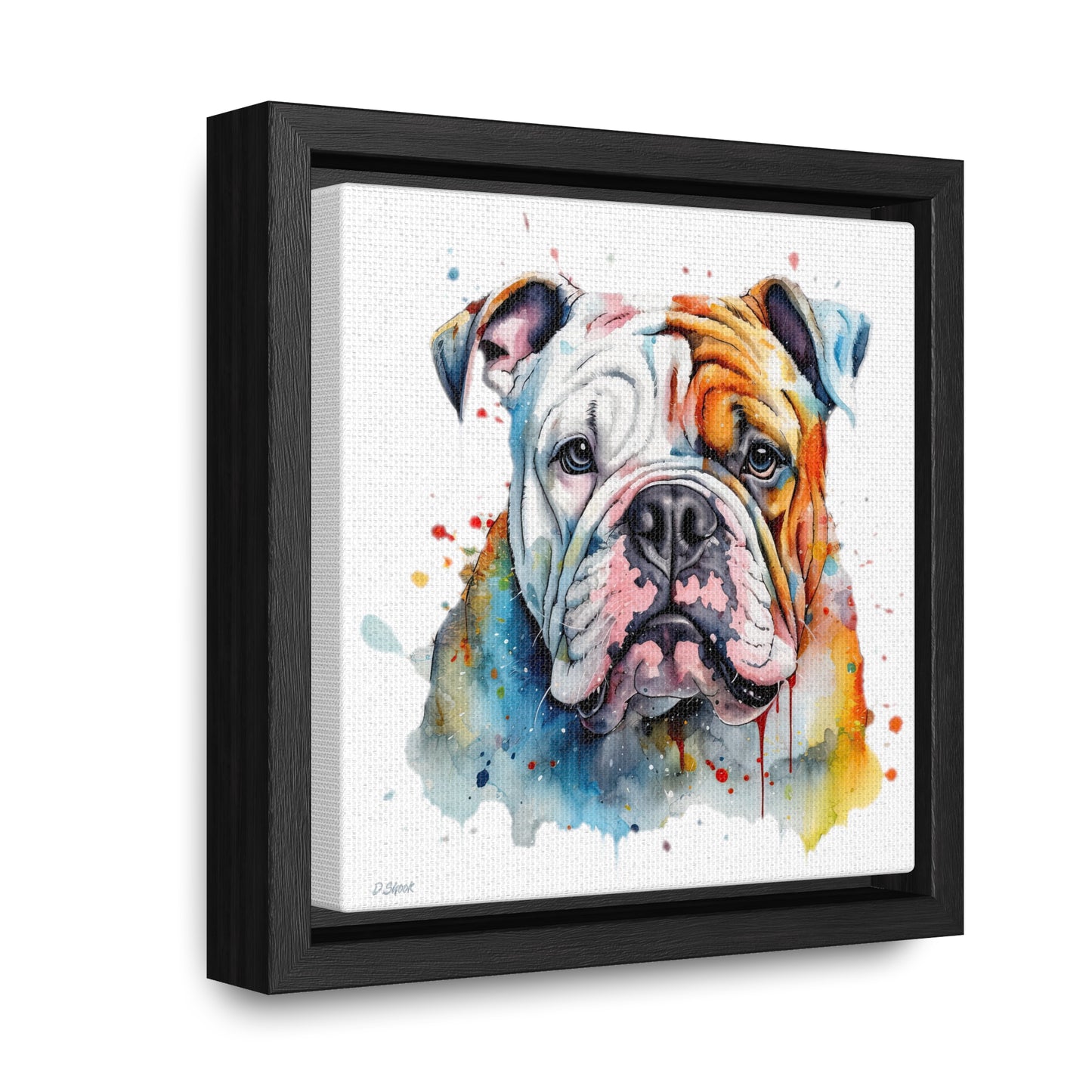 bulldog 3 Gallery Canvas Wraps, Square Frame