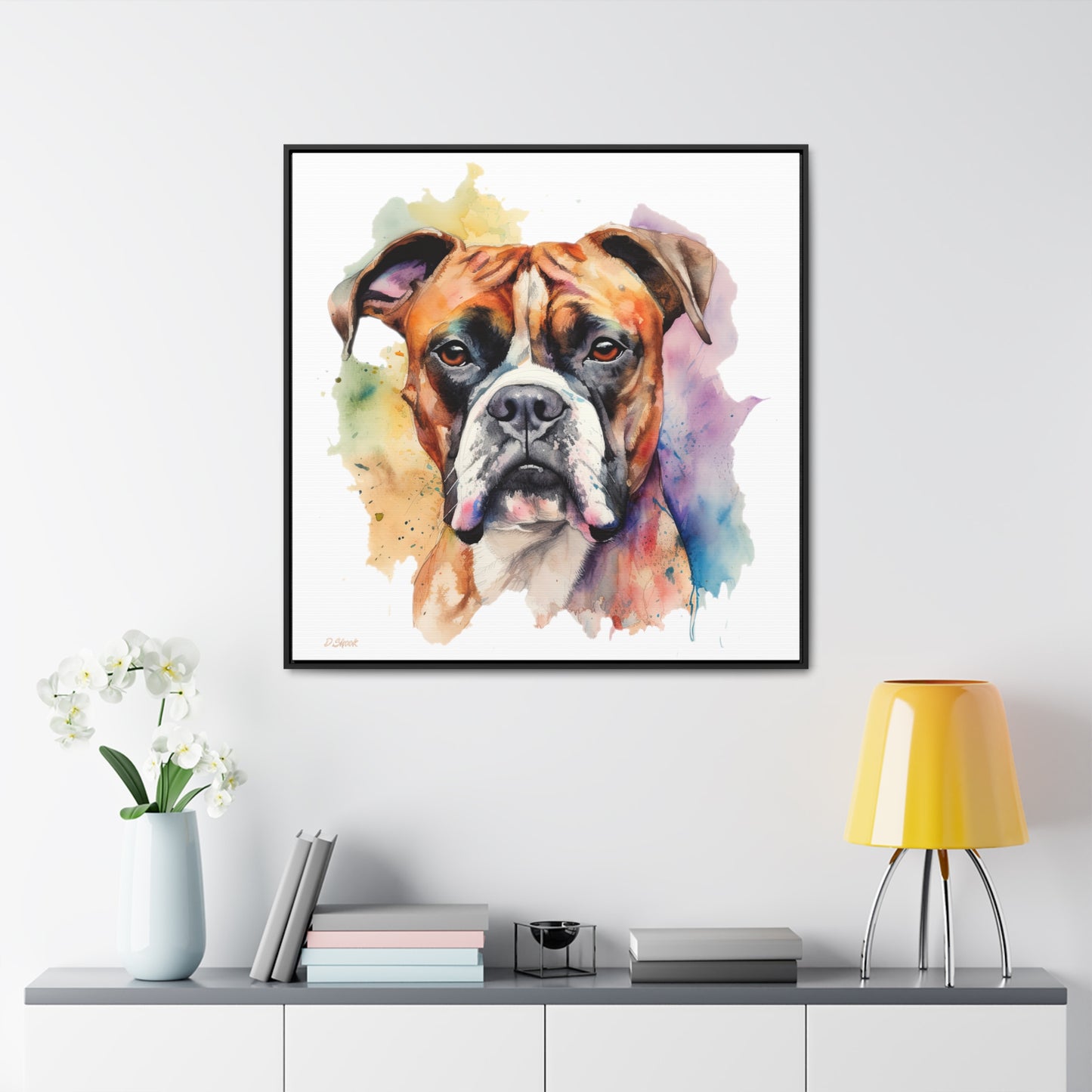 Boxer 2 Gallery Canvas Wraps, Square Frame