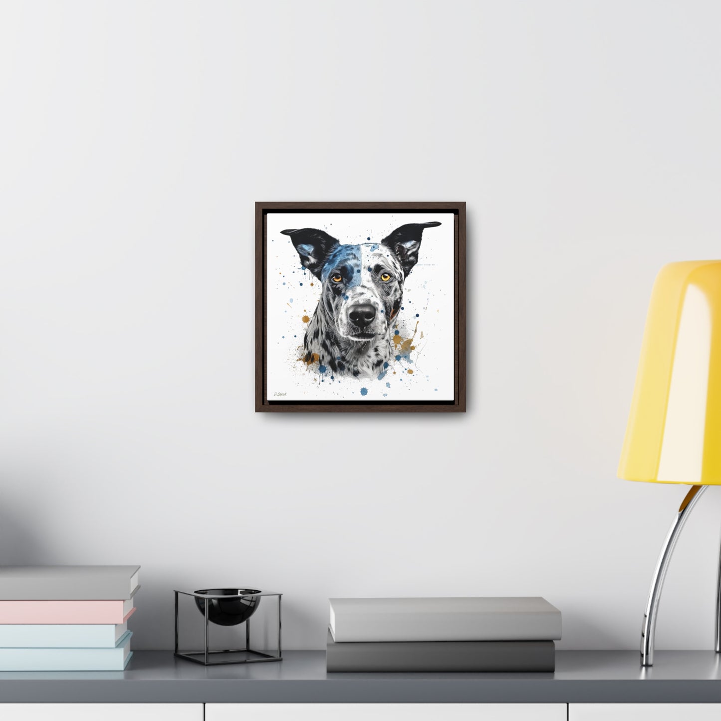 Blue Heeler 4 Gallery Canvas Wraps, Square Frame