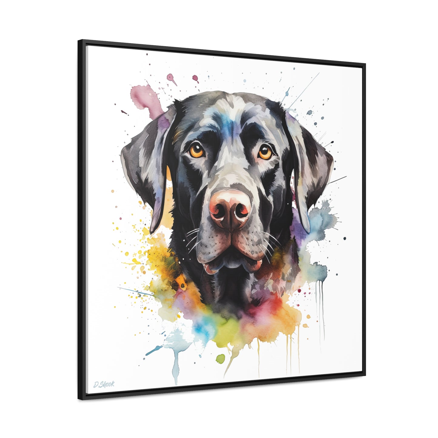 Black Lab 6 Gallery Canvas Wraps, Square Frame