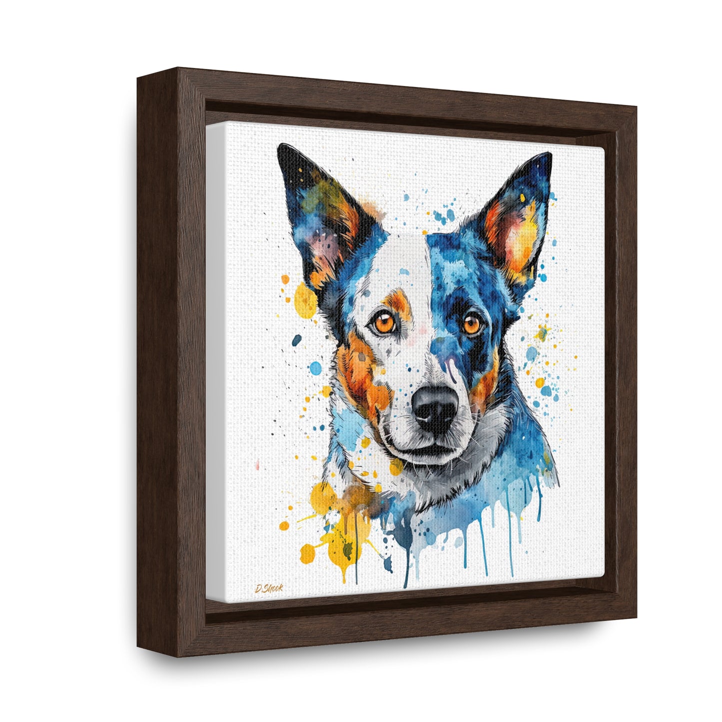Blue Heeler 2 Gallery Canvas Wraps, Square Frame