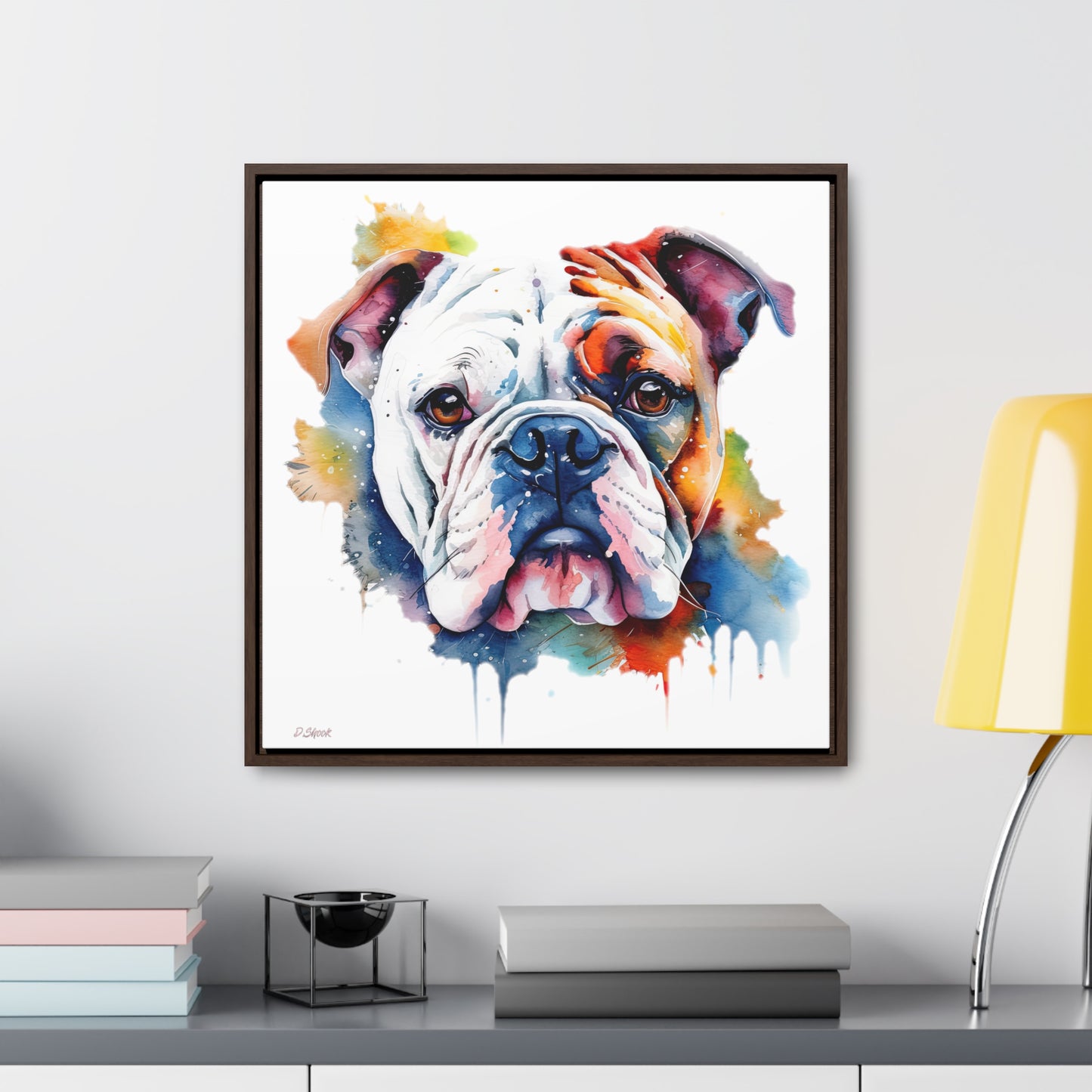 bulldog 4 Gallery Canvas Wraps, Square Frame