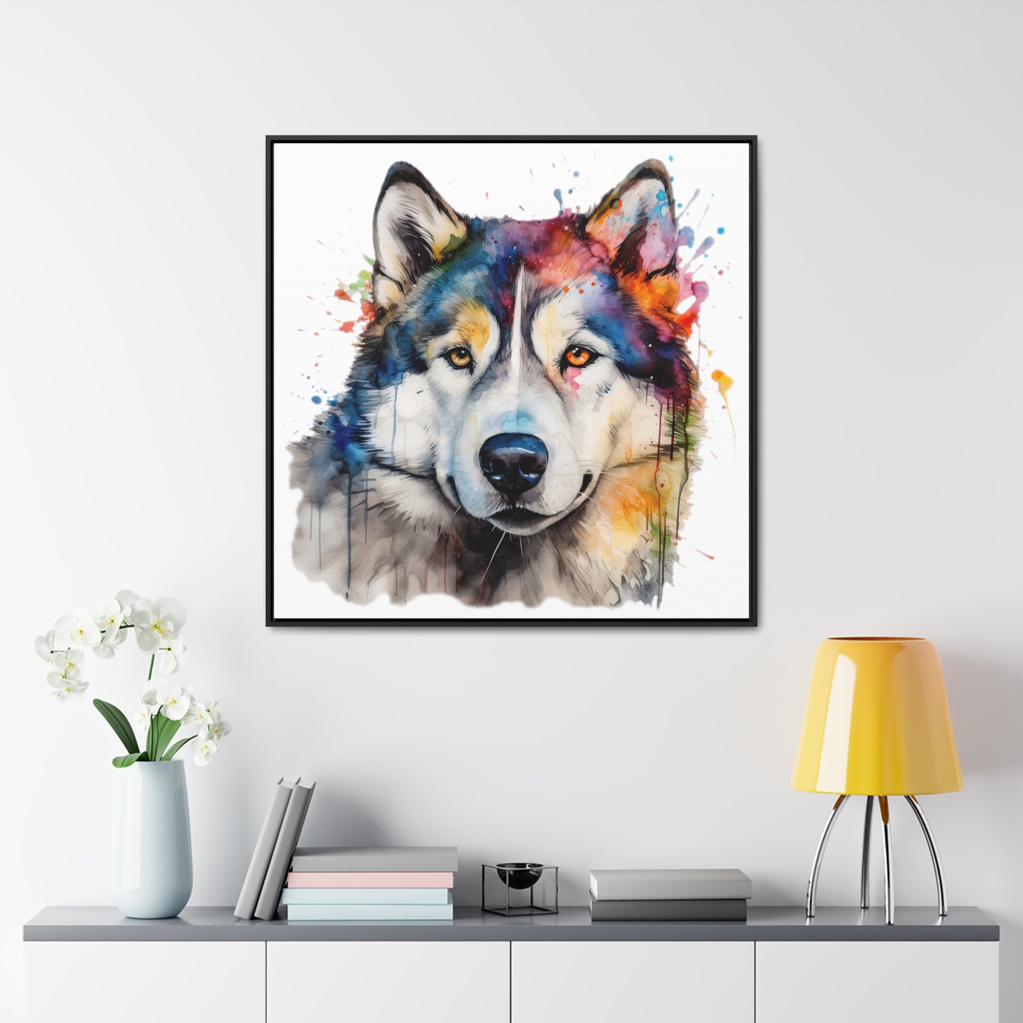 Alaskan Malamute 3 Gallery Canvas Wraps, Square Frame