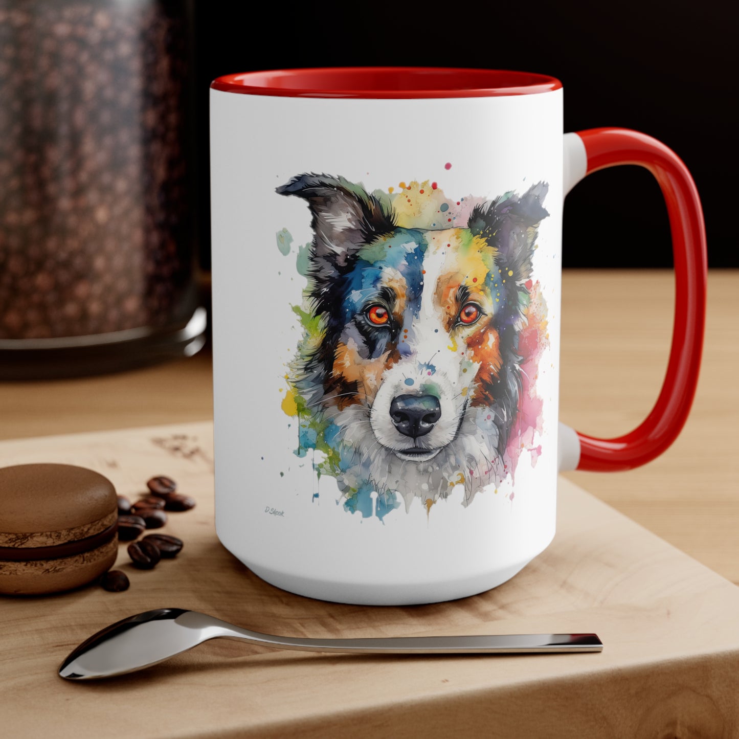 Border Collie 3 Accent Mugs